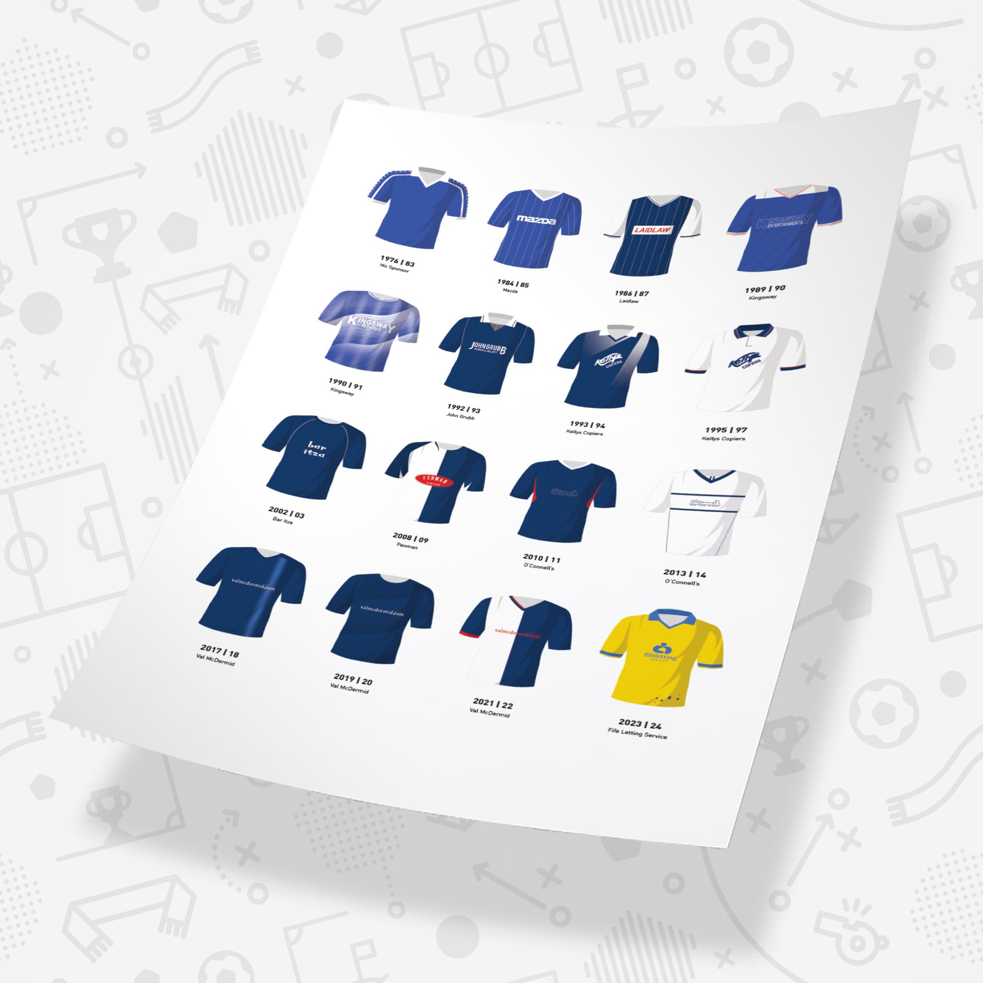 Raith Classic Kits Football Team Print