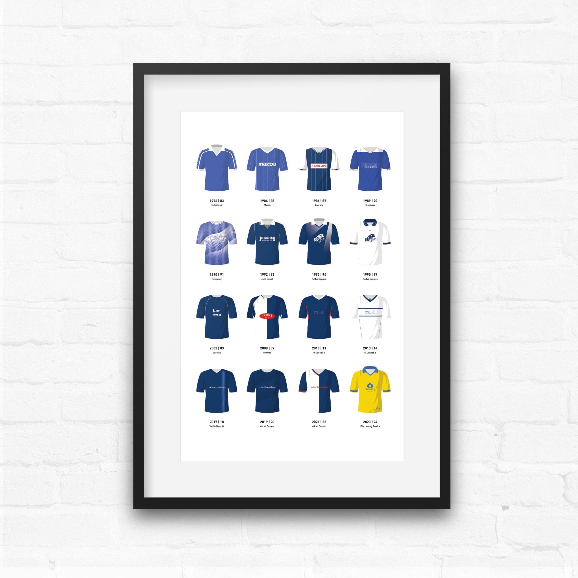 Raith Classic Kits Football Team Print