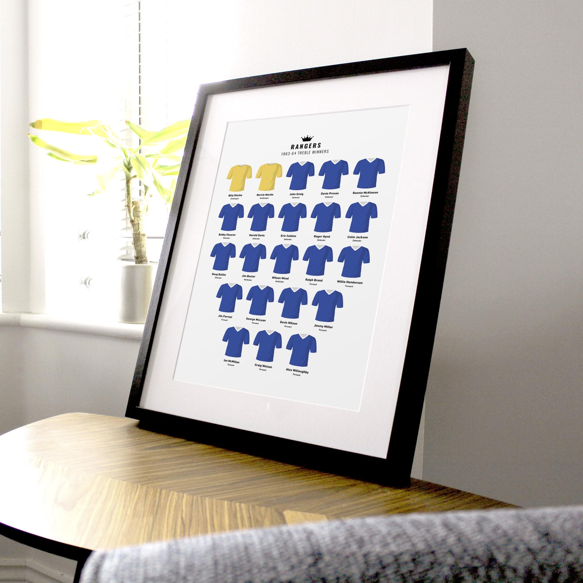 Rangers 1964 Treble Winners Football Team Print Good Team On Paper