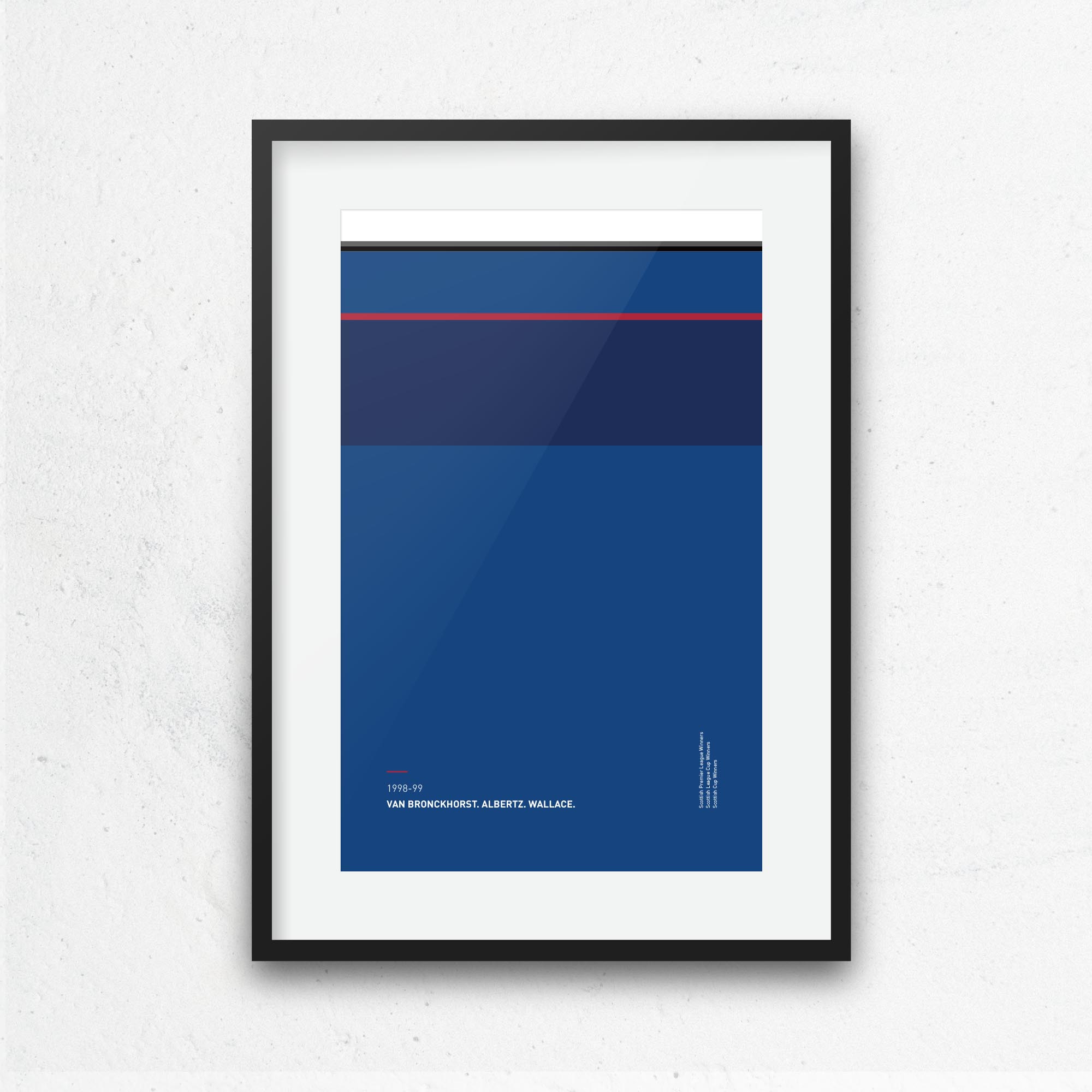 Rangers 1998-99 'Better Days' Football Print Good Team On Paper