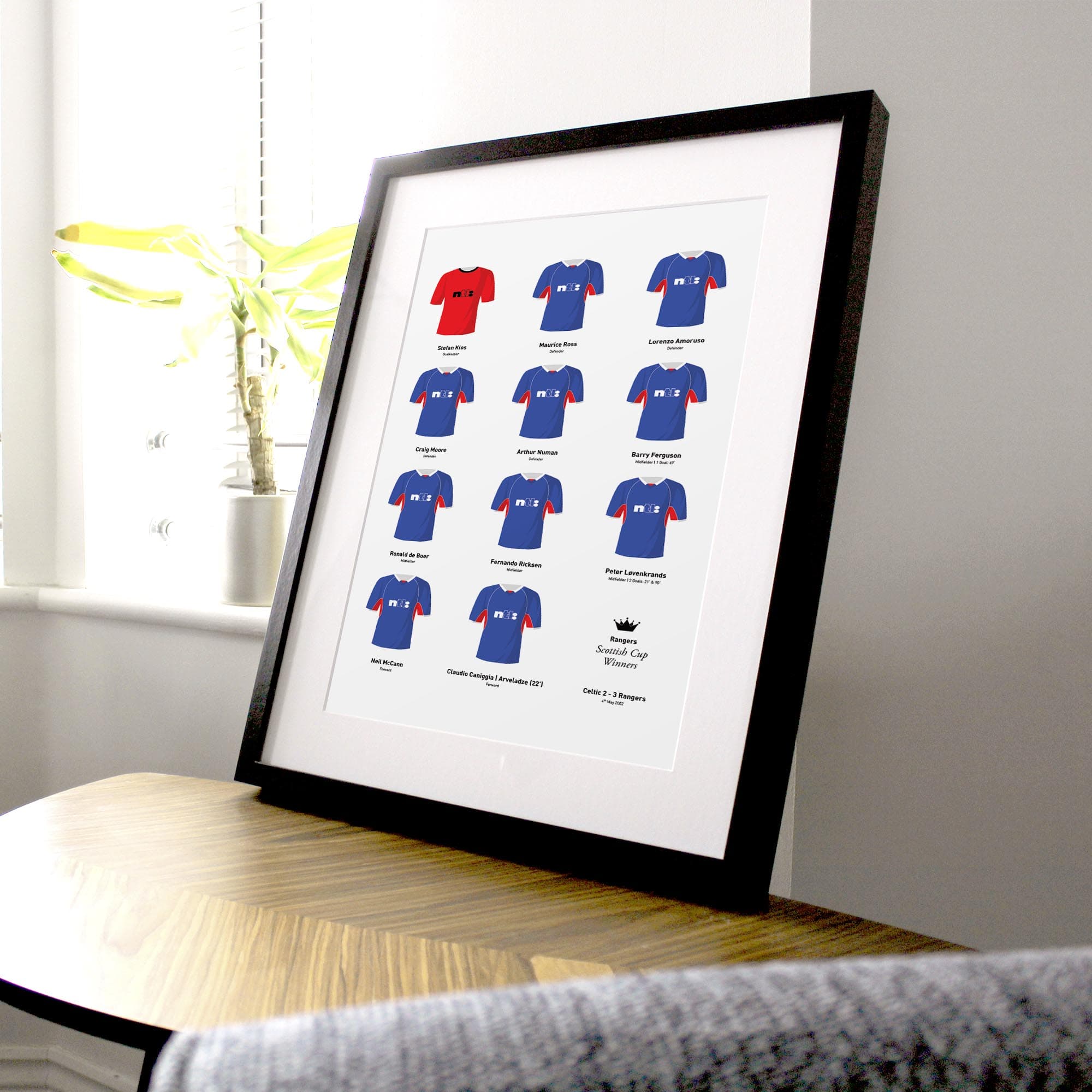Rangers 2002 Scottish Cup Winners Football Team Print Good Team On Paper