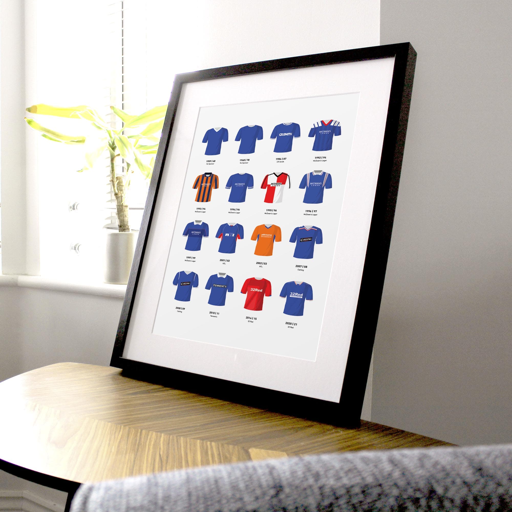 Rangers Classic Kits Football Team Print Good Team On Paper