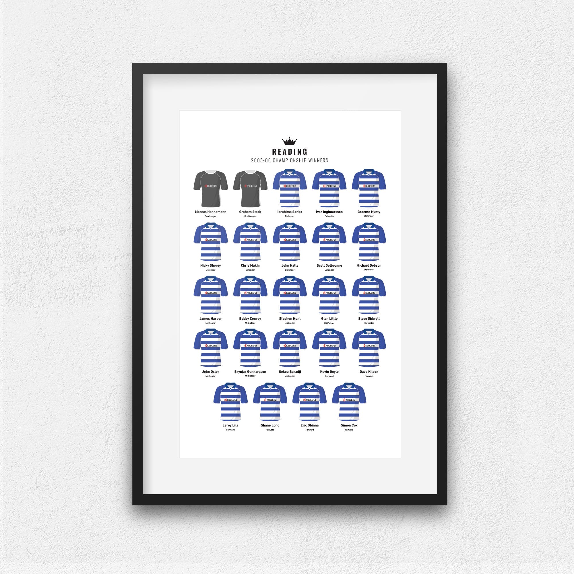 Reading 2006 Championship Winners Football Team Print Good Team On Paper