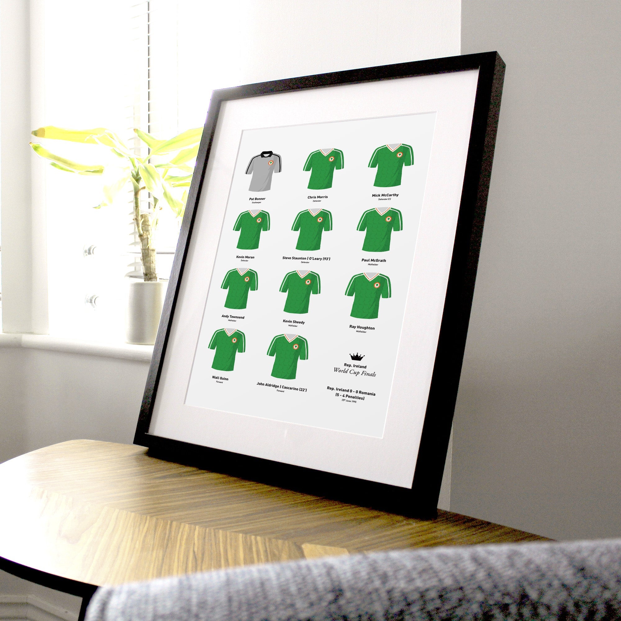 Republic of Ireland 1990 World Cup Finals Football Team Print Good Team On Paper