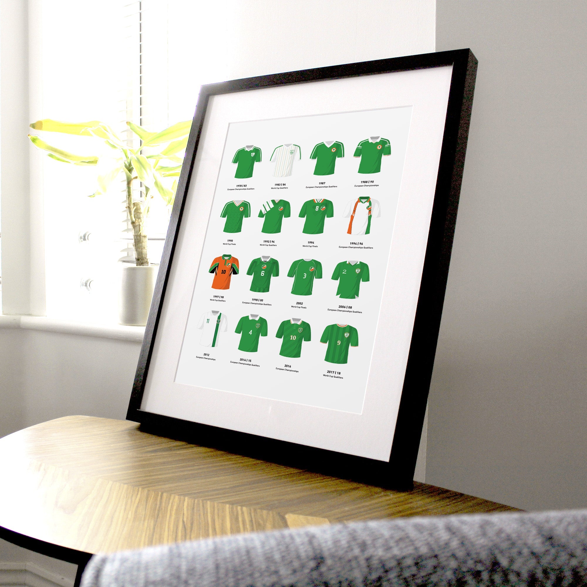 Republic of Ireland Classic Kits Football Team Print Good Team On Paper