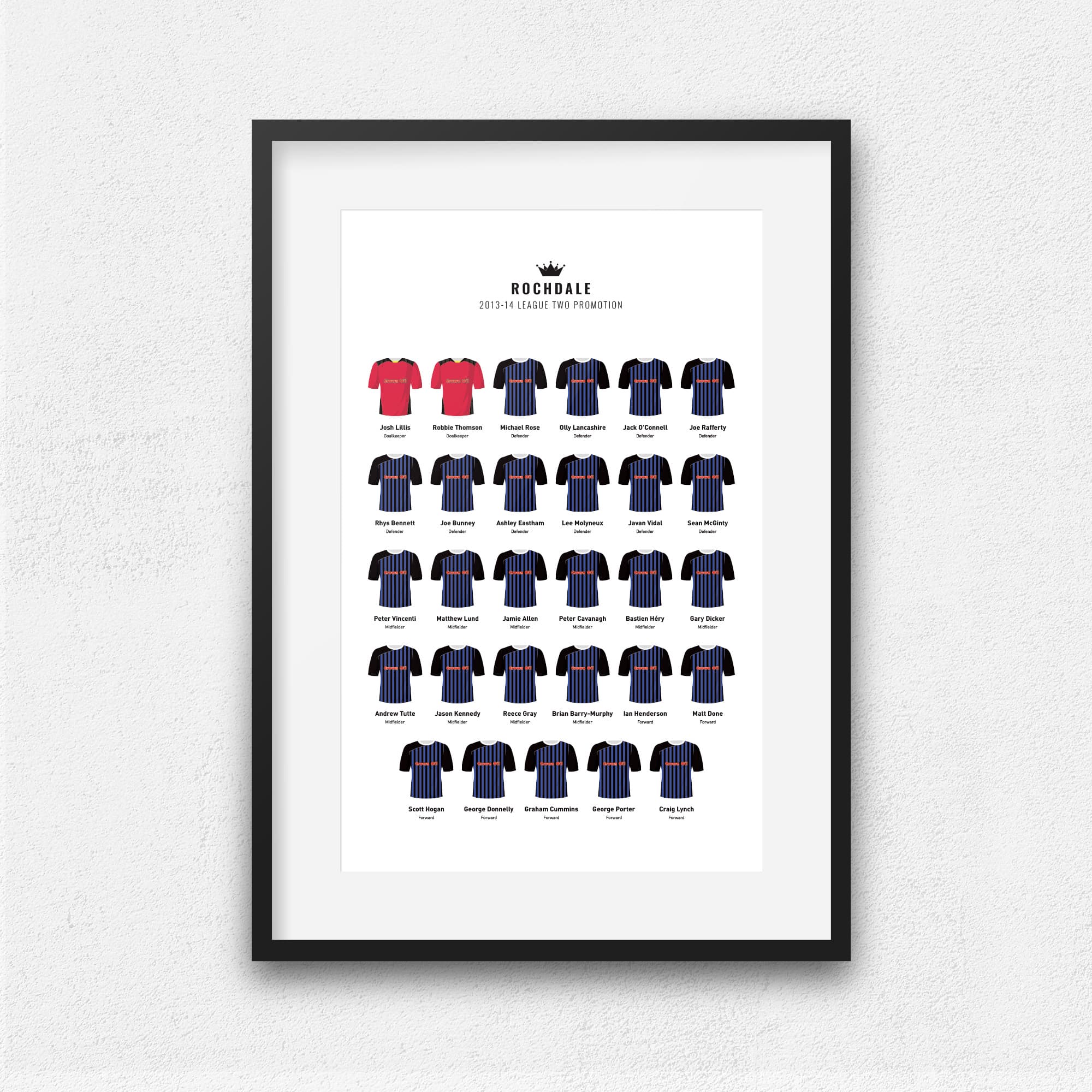 Rochdale 2014 League 2 Promotion Football Team Print Good Team On Paper