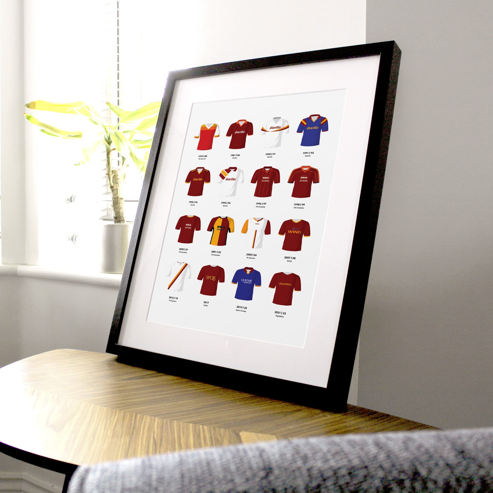 Roma Classic Kits Football Team Print Good Team On Paper