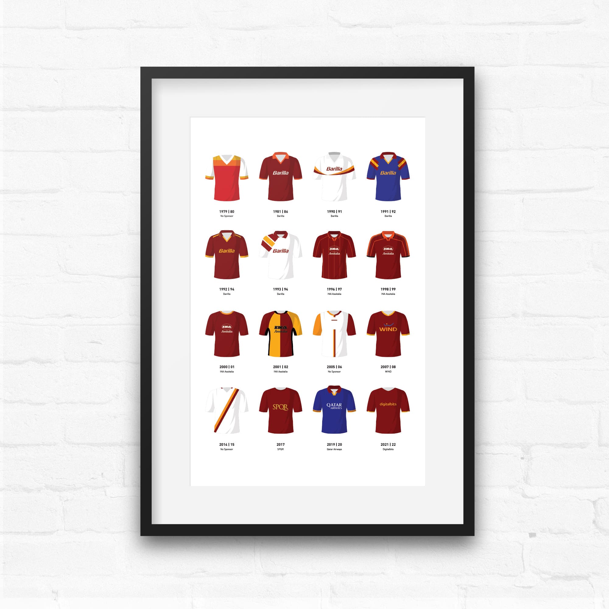 Roma Classic Kits Football Team Print Good Team On Paper