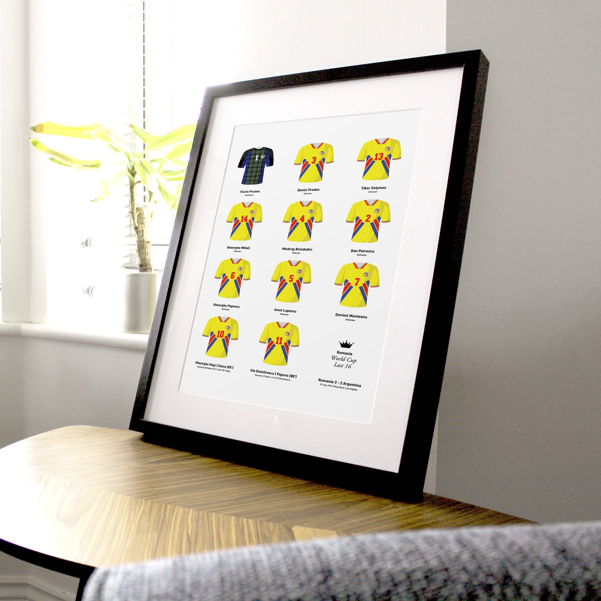 Romania 1994 World Cup Finals Football Team Print Good Team On Paper