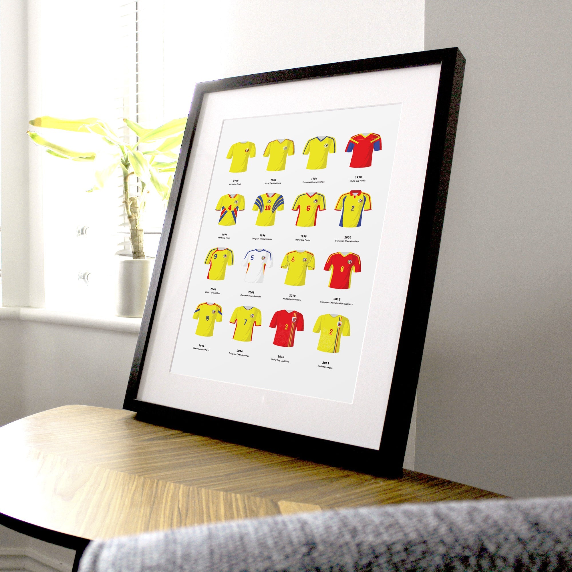 Romania Classic Kits Football Team Print Good Team On Paper