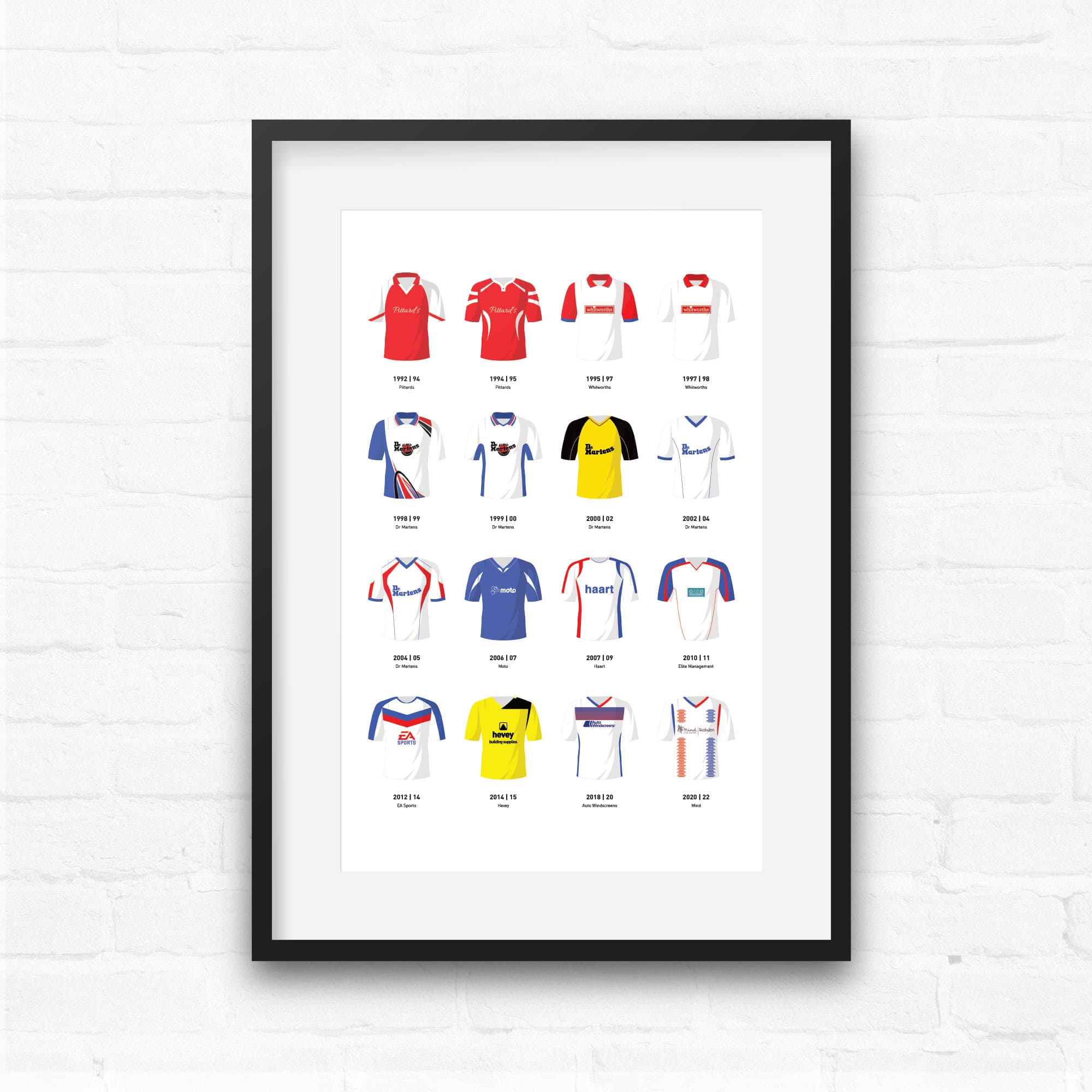 Rushden & Diamonds Classic Kits Football Team Print Good Team On Paper