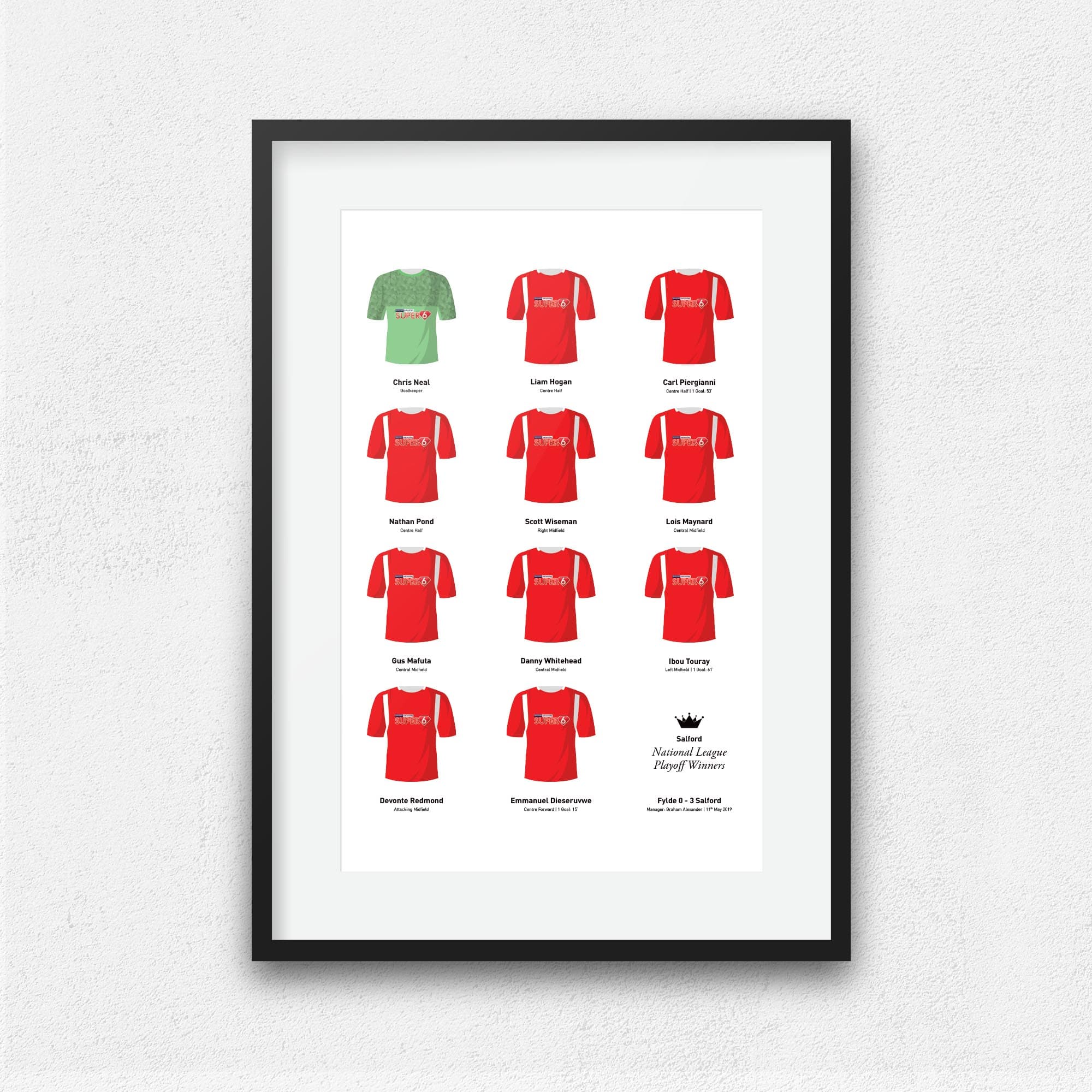 Salford 2019 National League Playoff Final Football Team Print Good Team On Paper