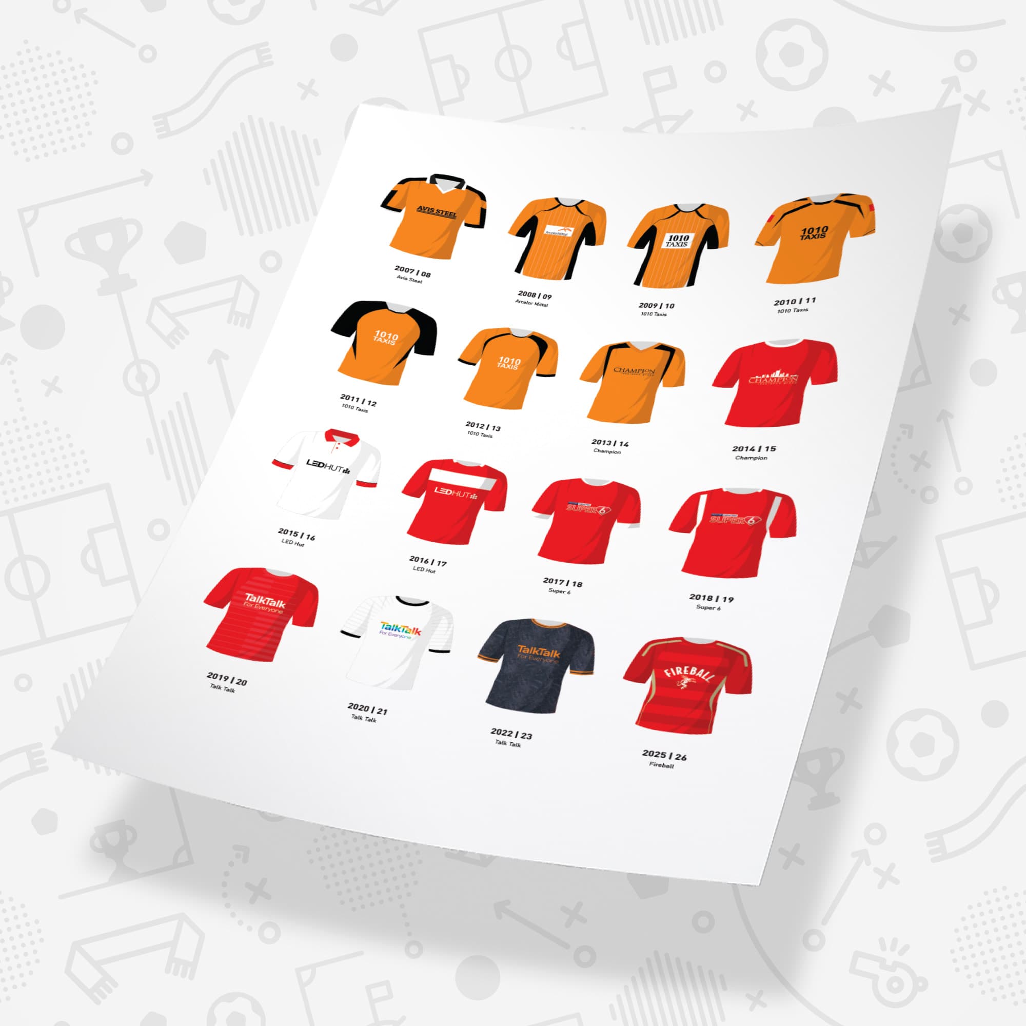 Salford Classic Kits Football Team Print