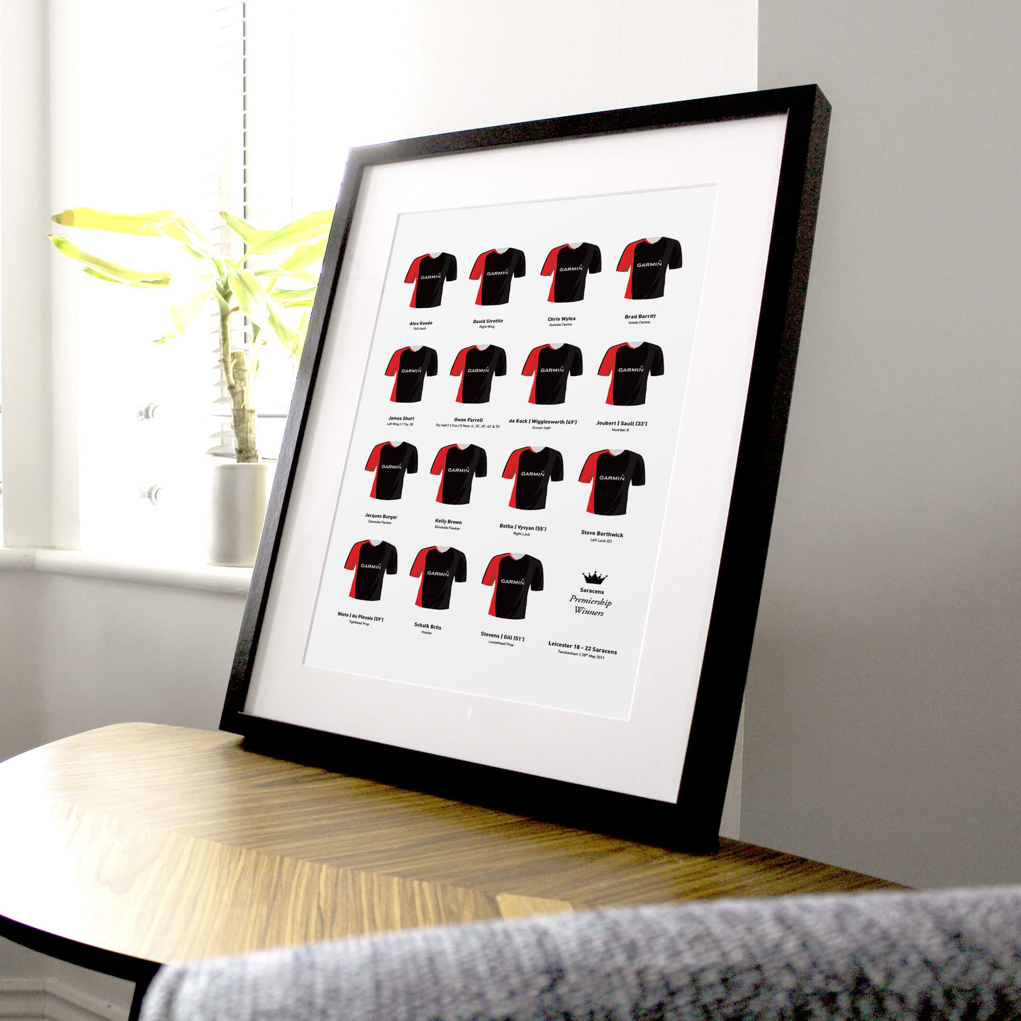 Saracens Rugby Union 2011 Premiership Winners Team Print