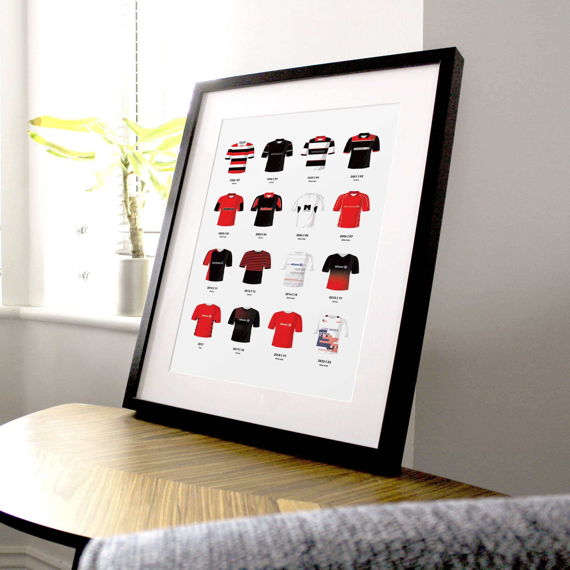 Saracens Classic Kits Rugby Union Team Print