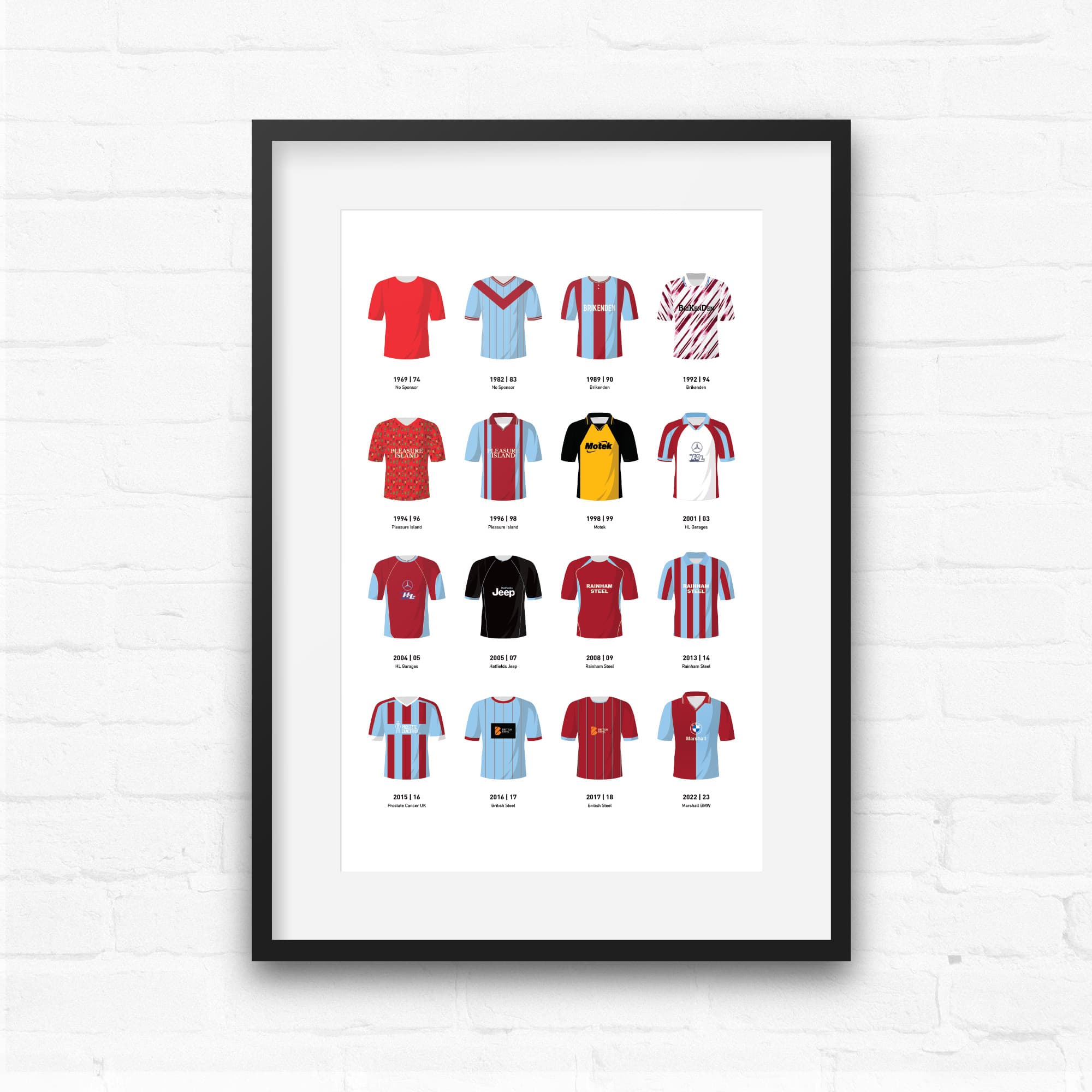 Scunthorpe Classic Kits Football Team Print Good Team On Paper