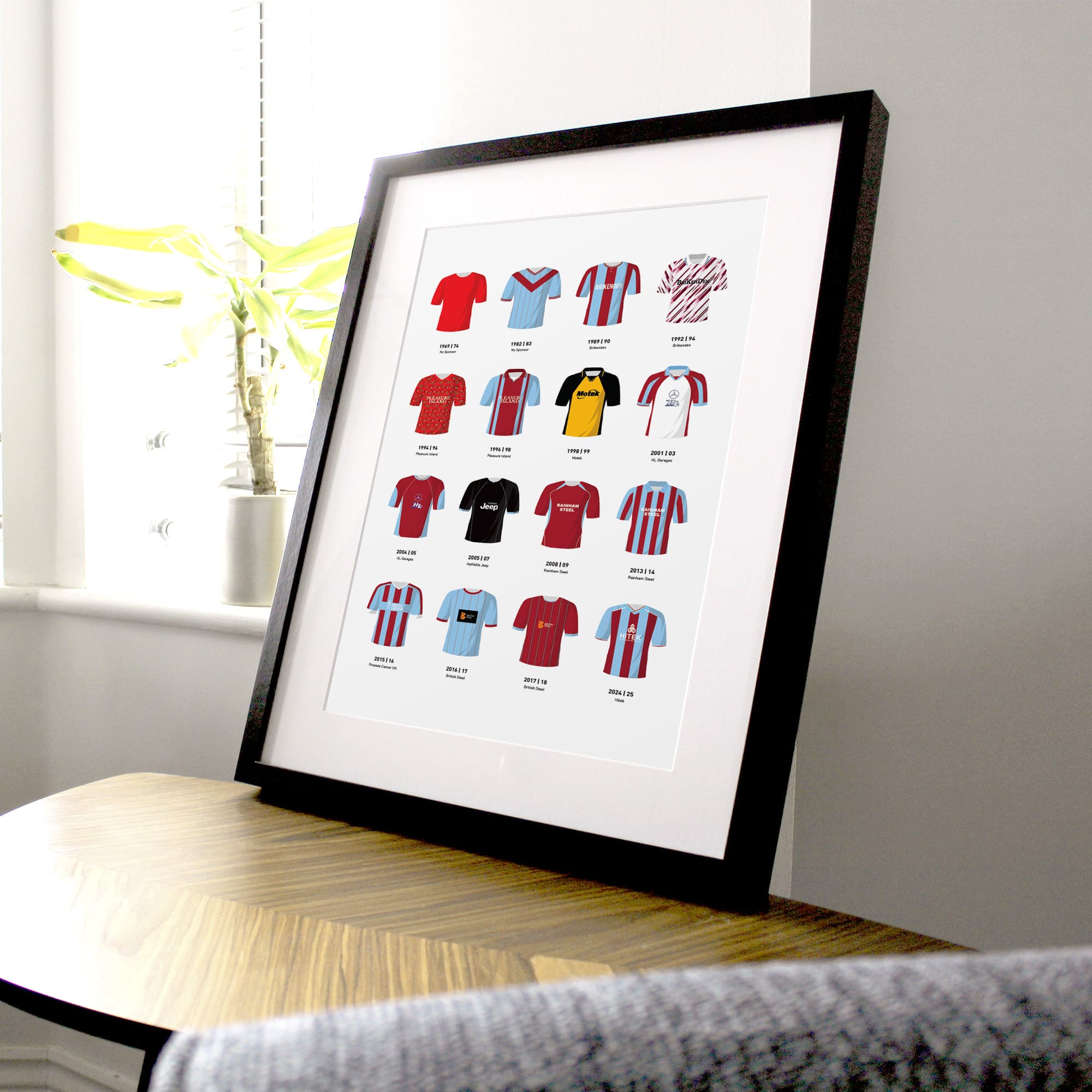 Scunthorpe Classic Kits Football Team Print