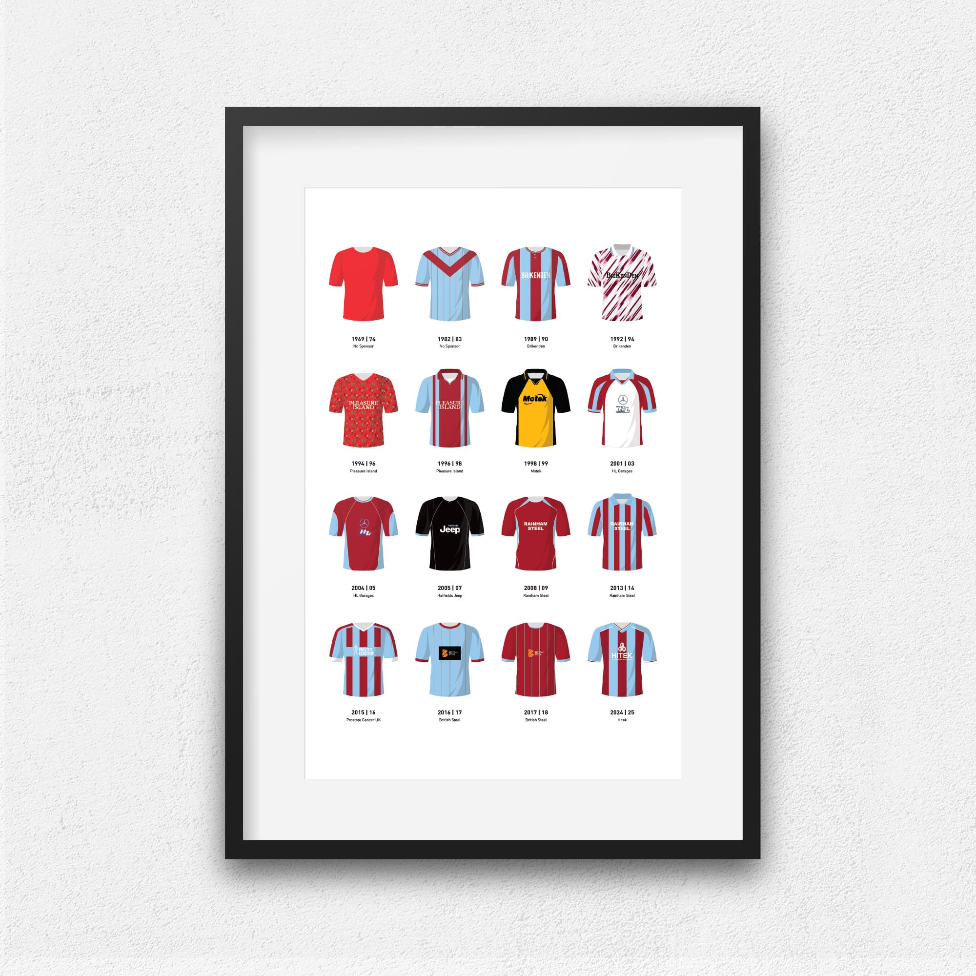 Scunthorpe Classic Kits Football Team Print