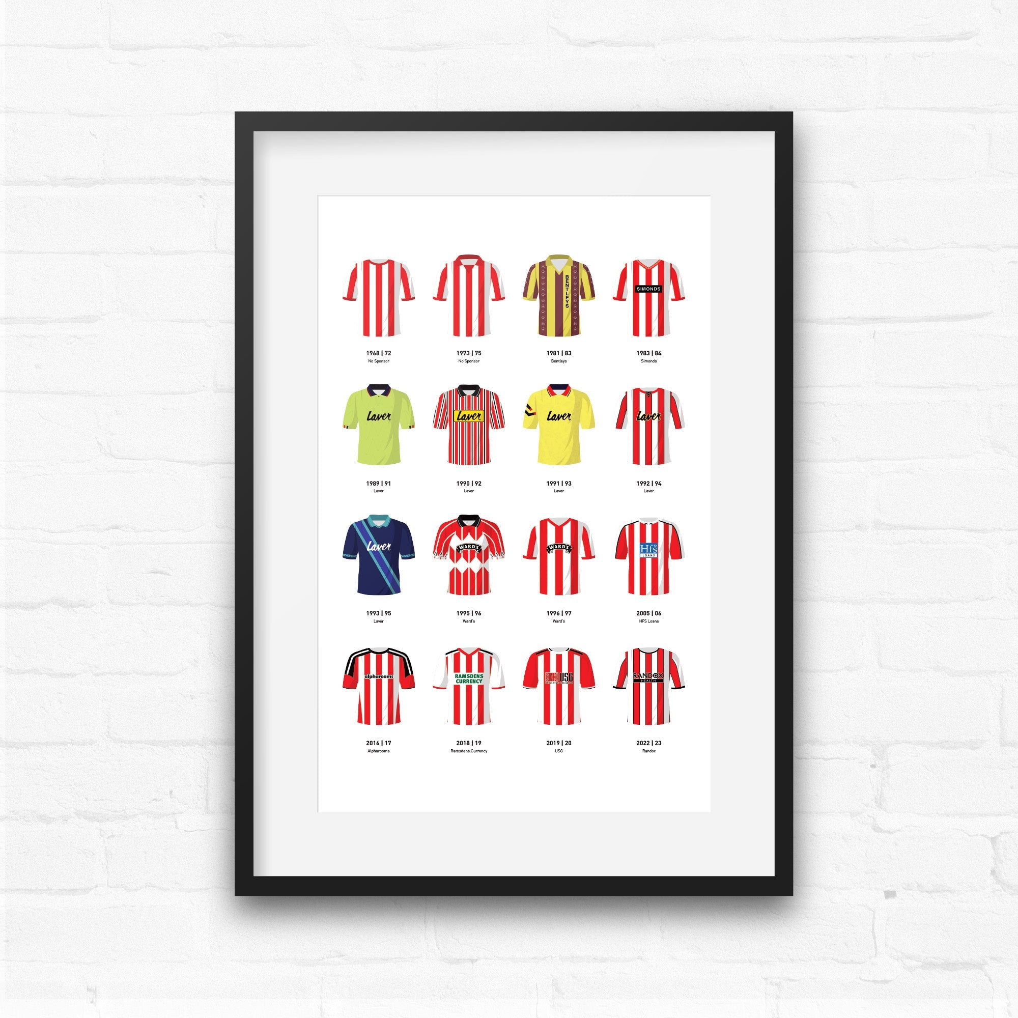 Sheff Utd Classic Kits Football Team Print Good Team On Paper