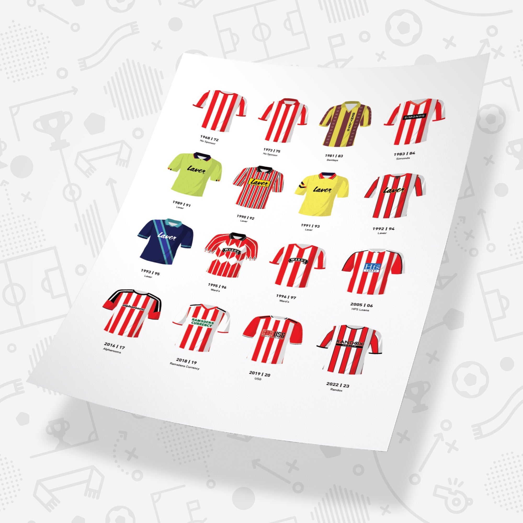 Sheff Utd Classic Kits Football Team Print Good Team On Paper