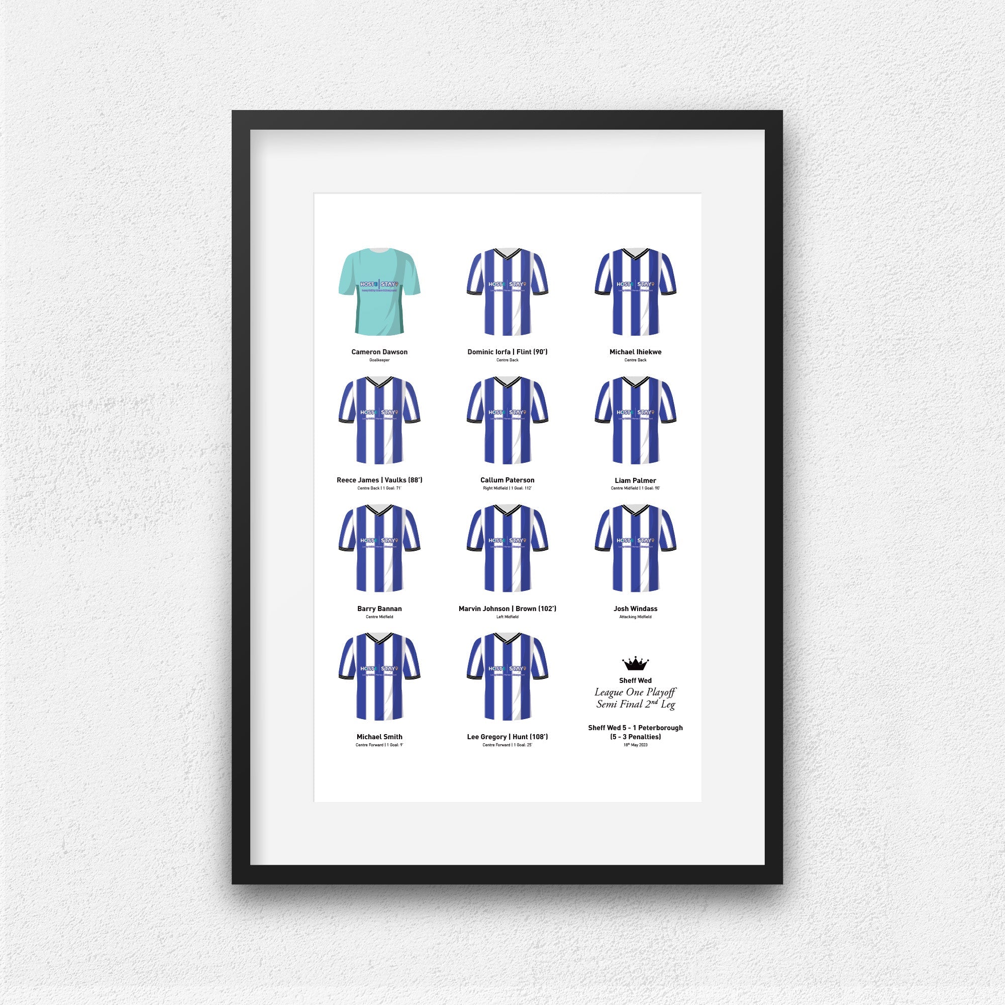 Sheff Wed 2023 League 1 Playoff Semi Final Football Team Print Good Team On Paper