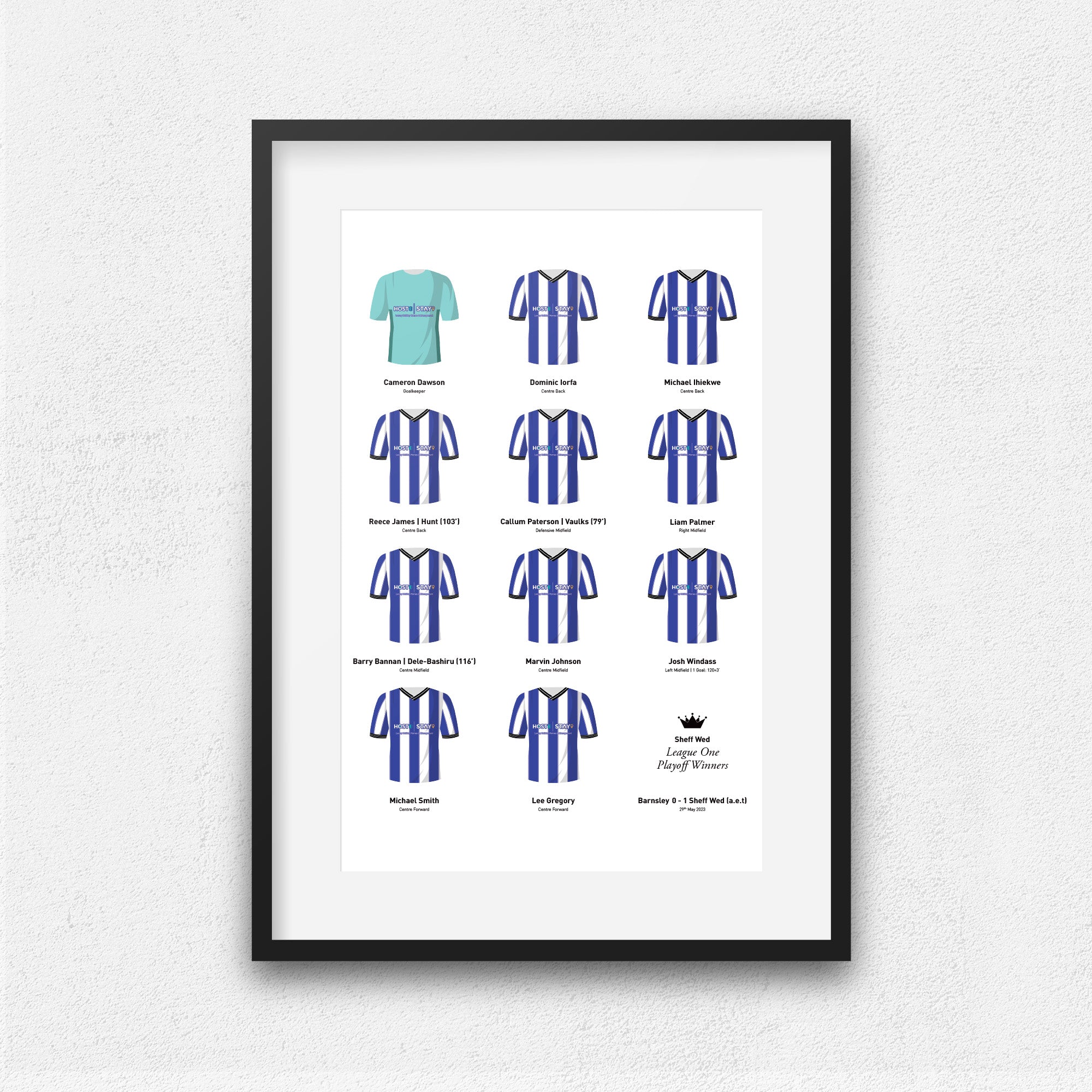 Sheff Wed 2023 League 1 Playoff Winners Football Team Print Good Team On Paper