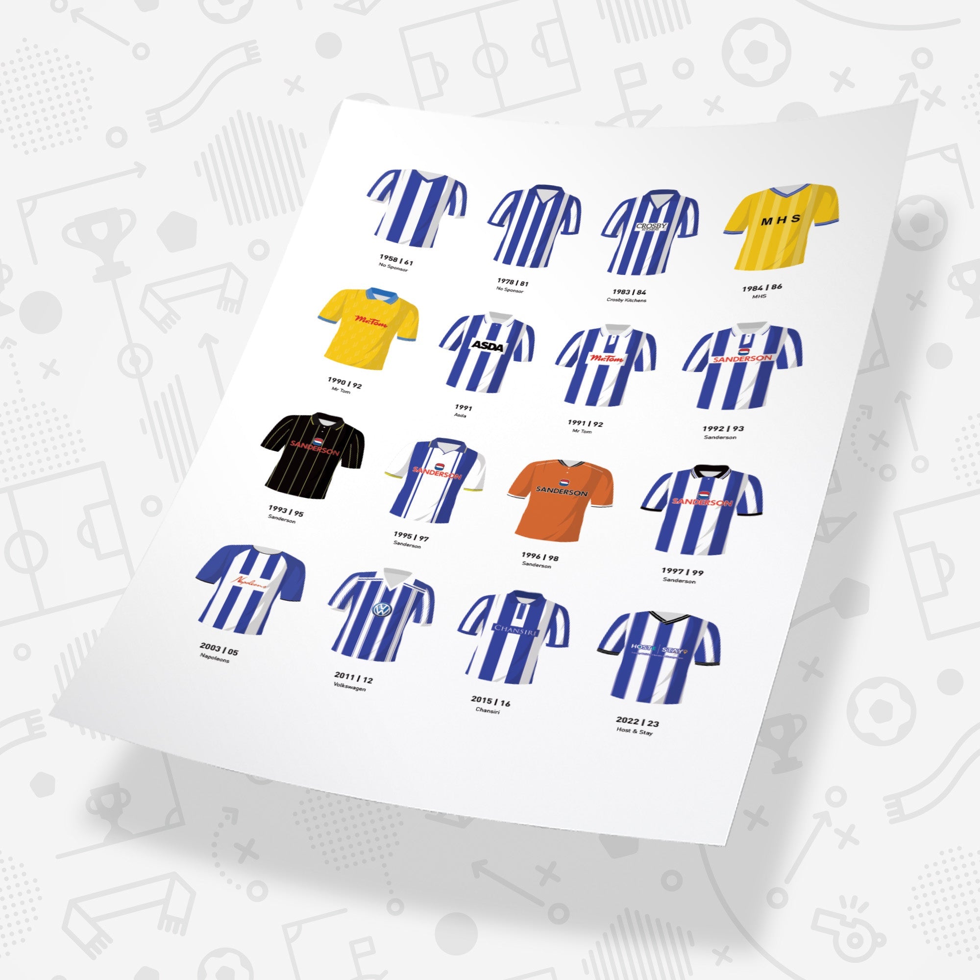 Sheff Wed Classic Kits Football Team Print Good Team On Paper