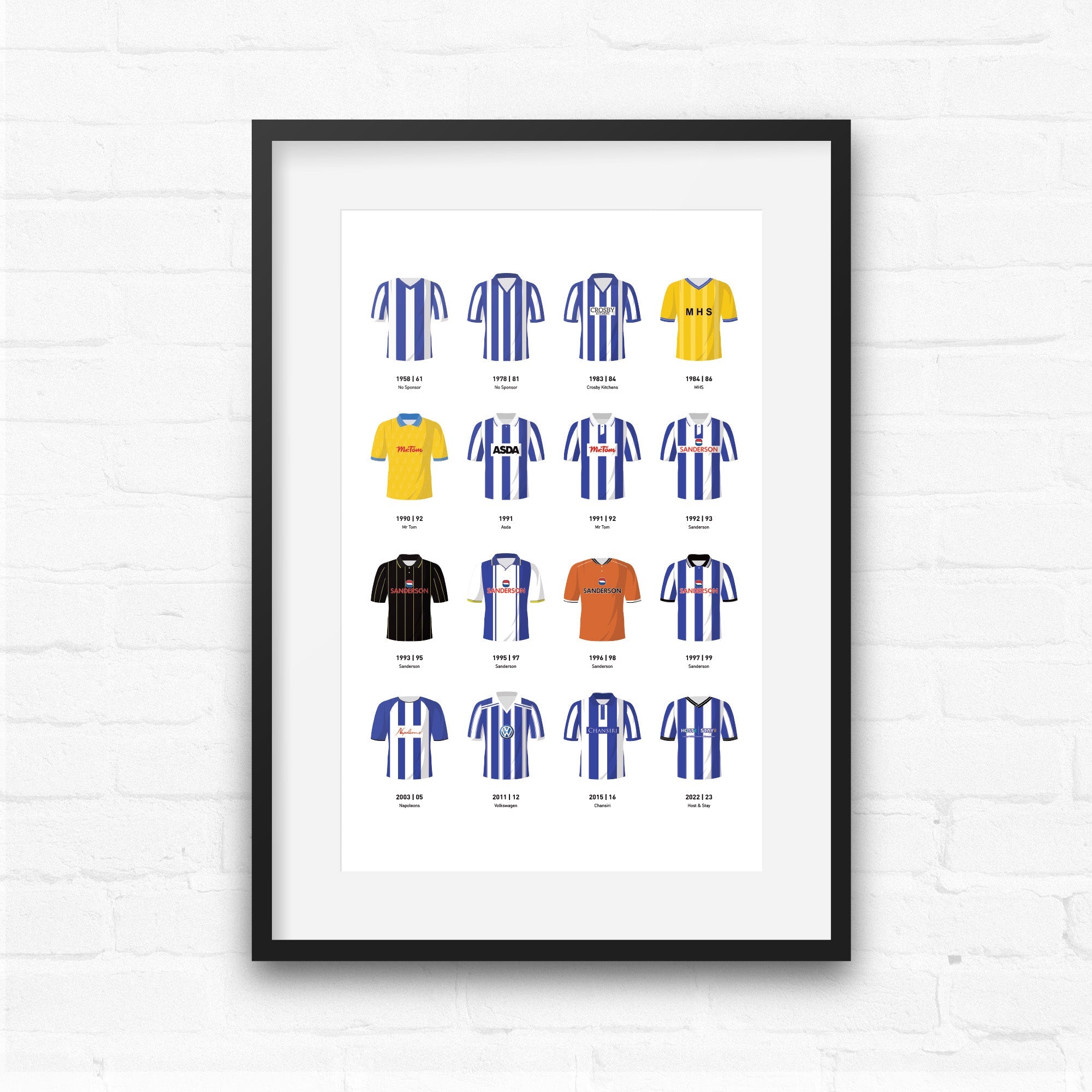 Sheff Wed Classic Kits Football Team Print Good Team On Paper