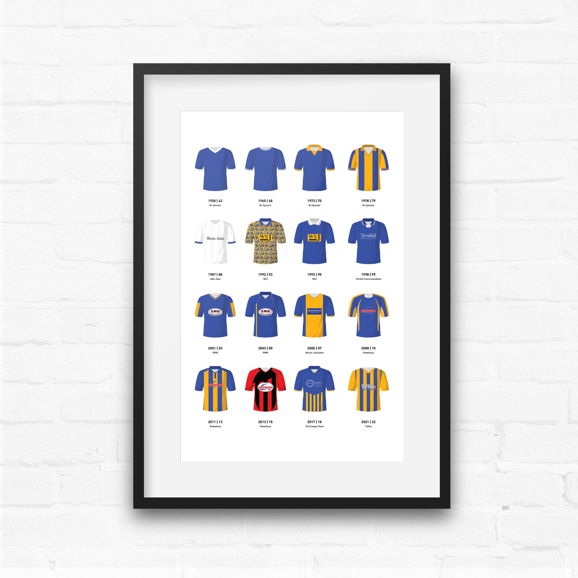 Shrewsbury Classic Kits Football Team Print Good Team On Paper