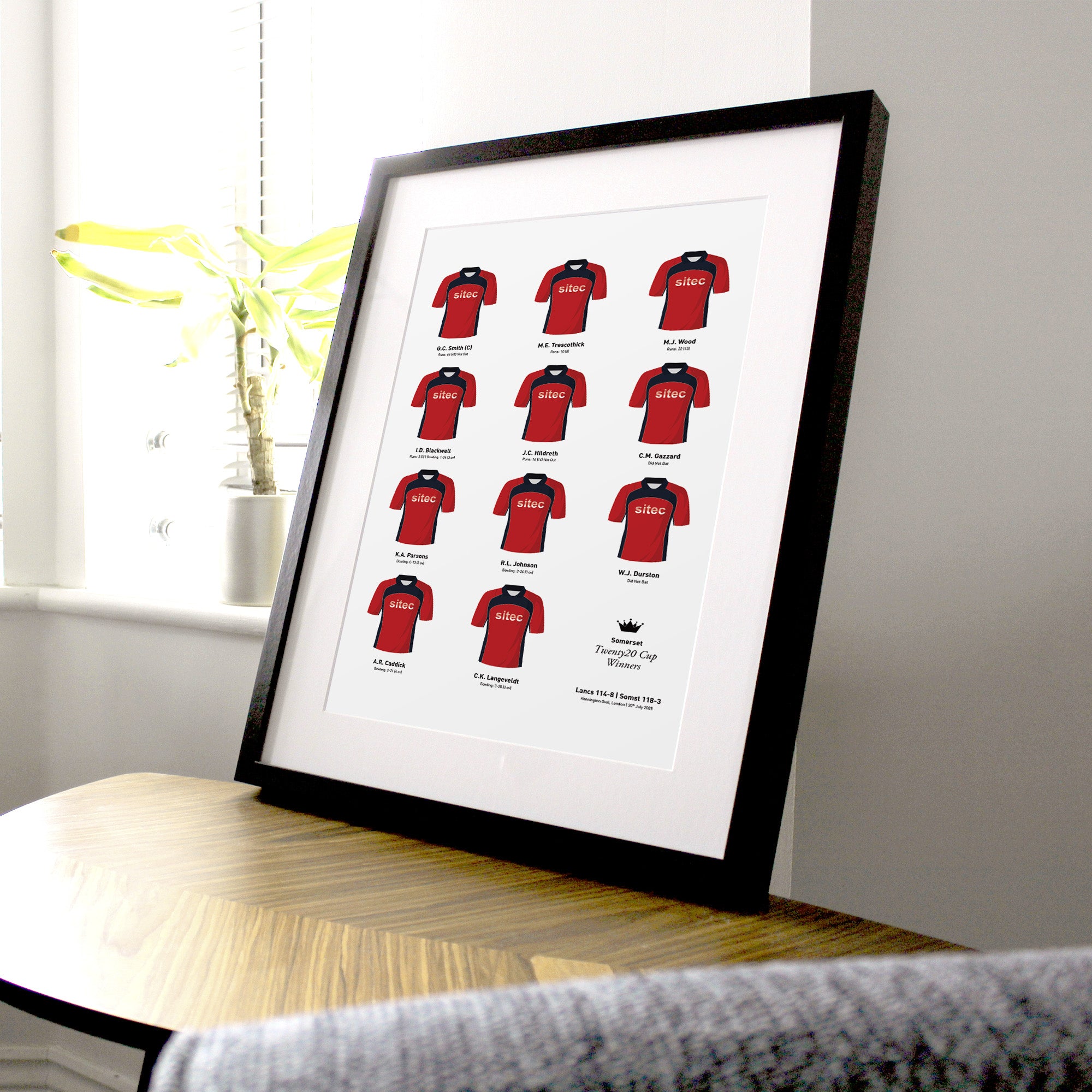 Somerset Cricket 2005 Twenty20 Cup Winners Team Print