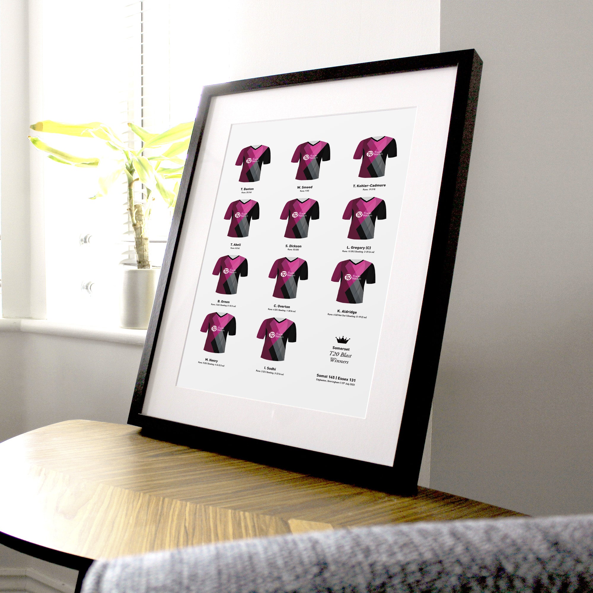 Somerset Cricket 2023 T20 Blast Winners Team Print