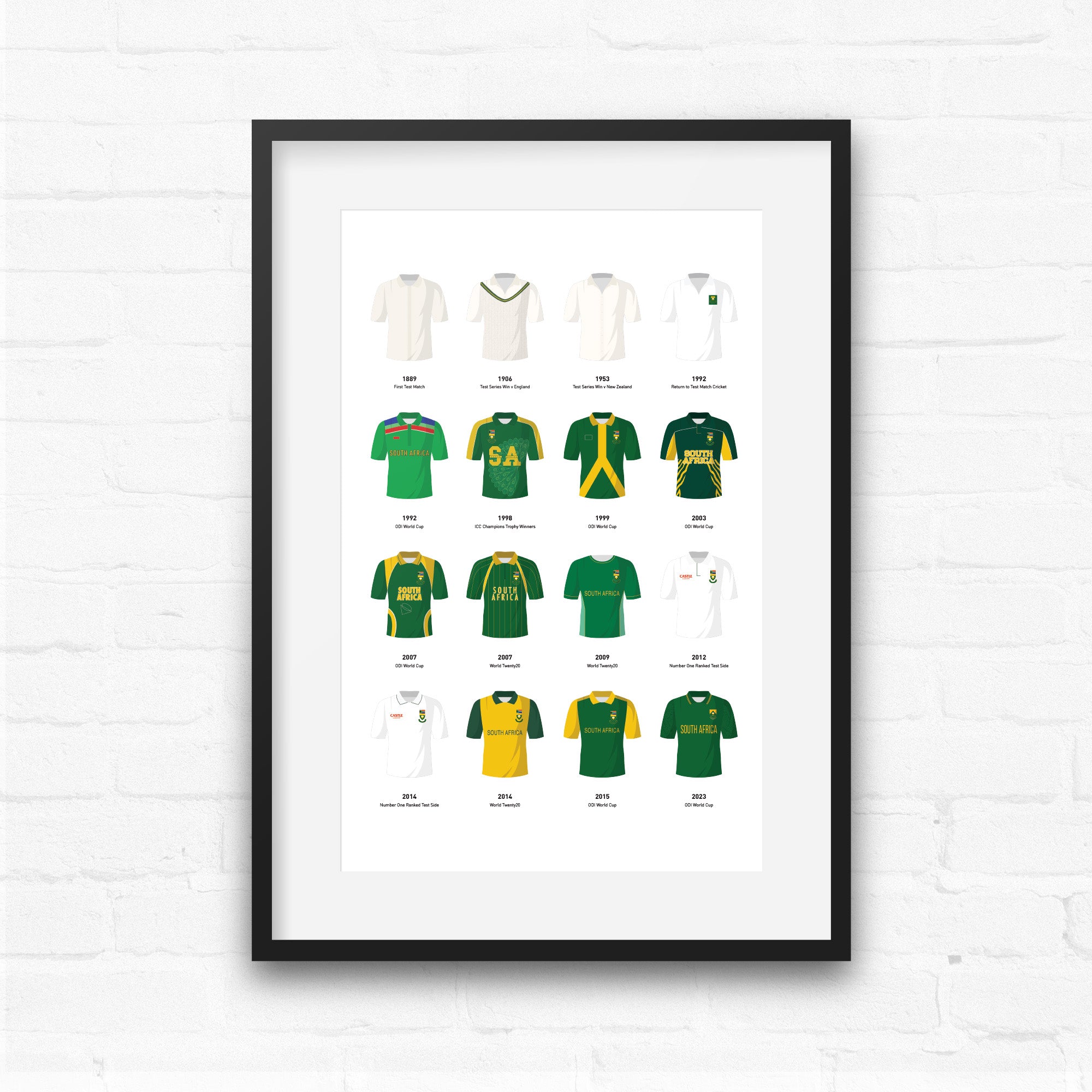 South Africa Classic Kits Cricket Team Print