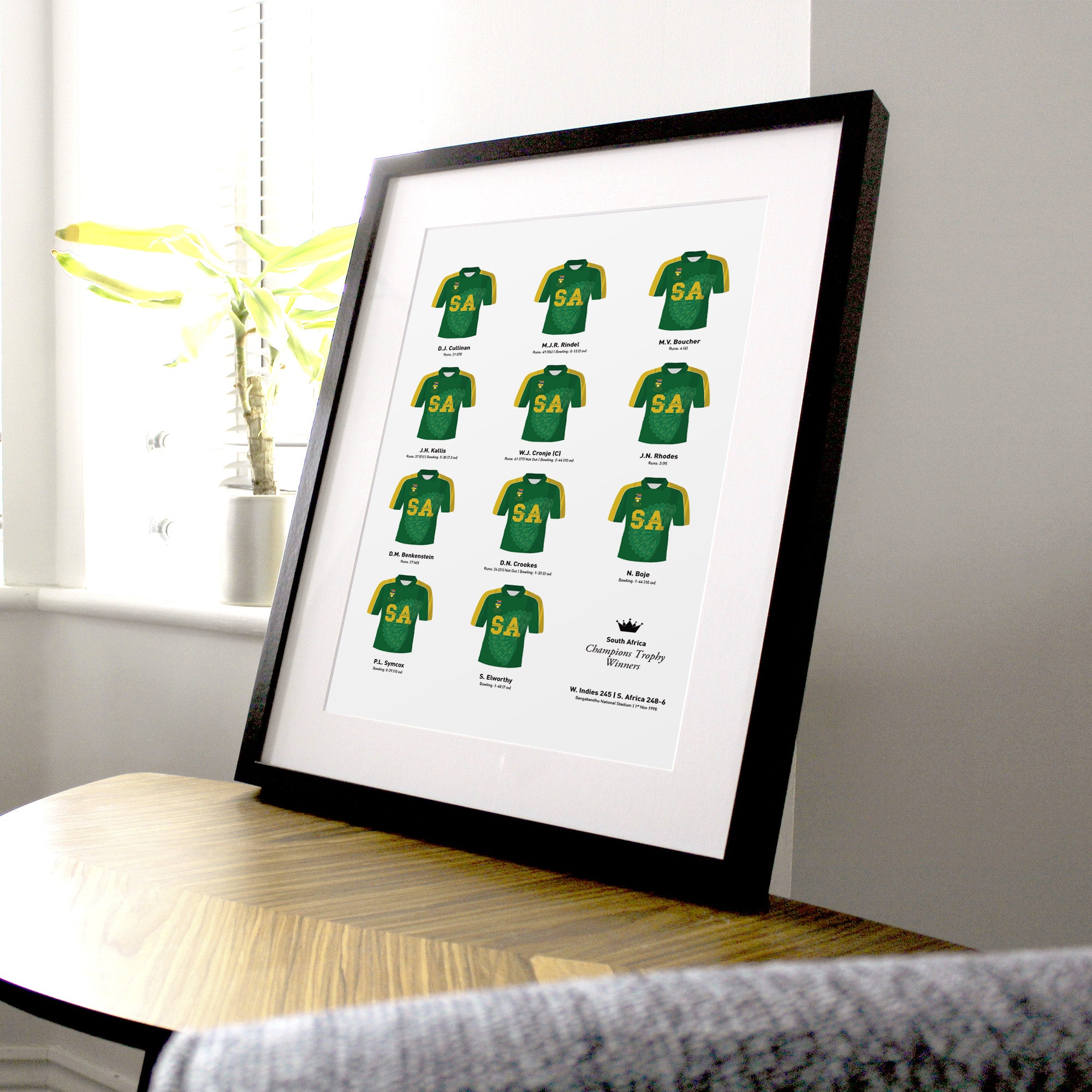 South Africa Cricket 1998 Champions Trophy Winners Team Print