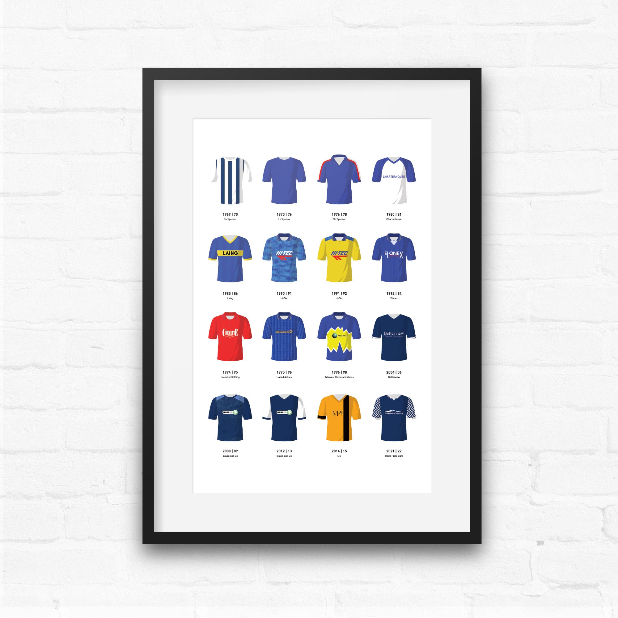 Southend Classic Kits Football Team Print Good Team On Paper