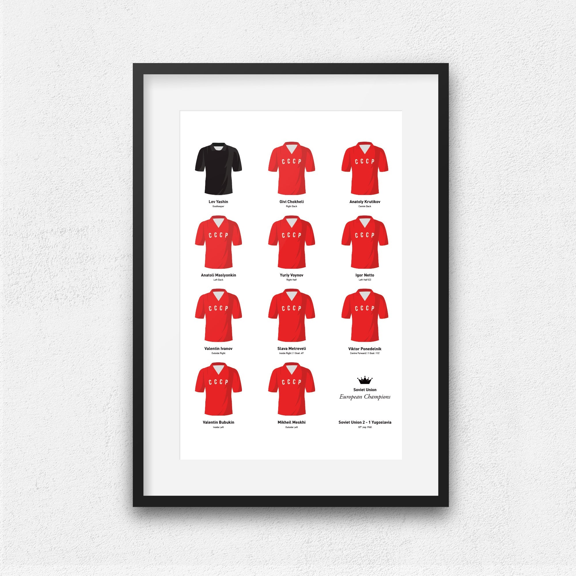 Soviet Union 1960 European Champions Football Team Print Good Team On Paper