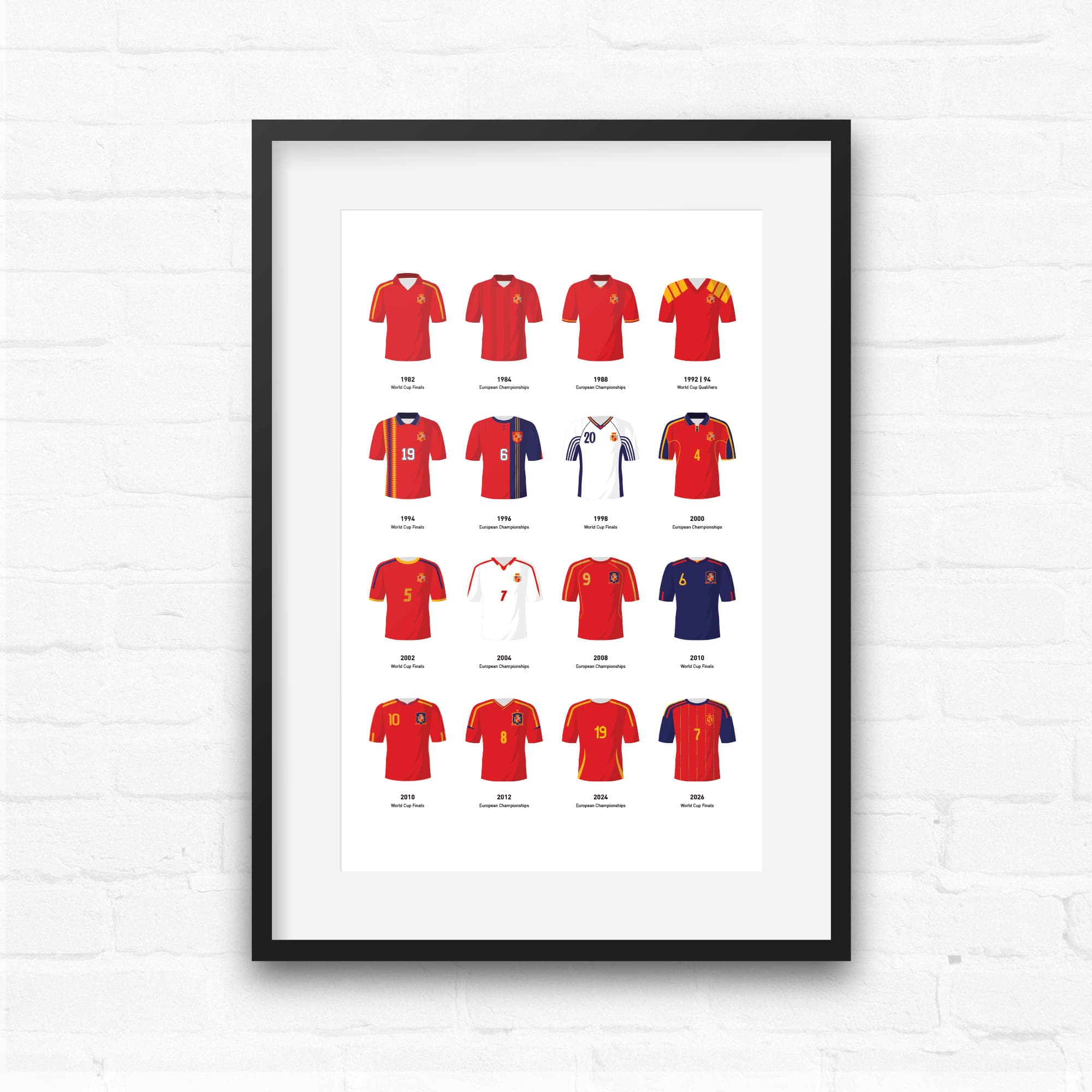 Spain Classic Kits Football Team Print