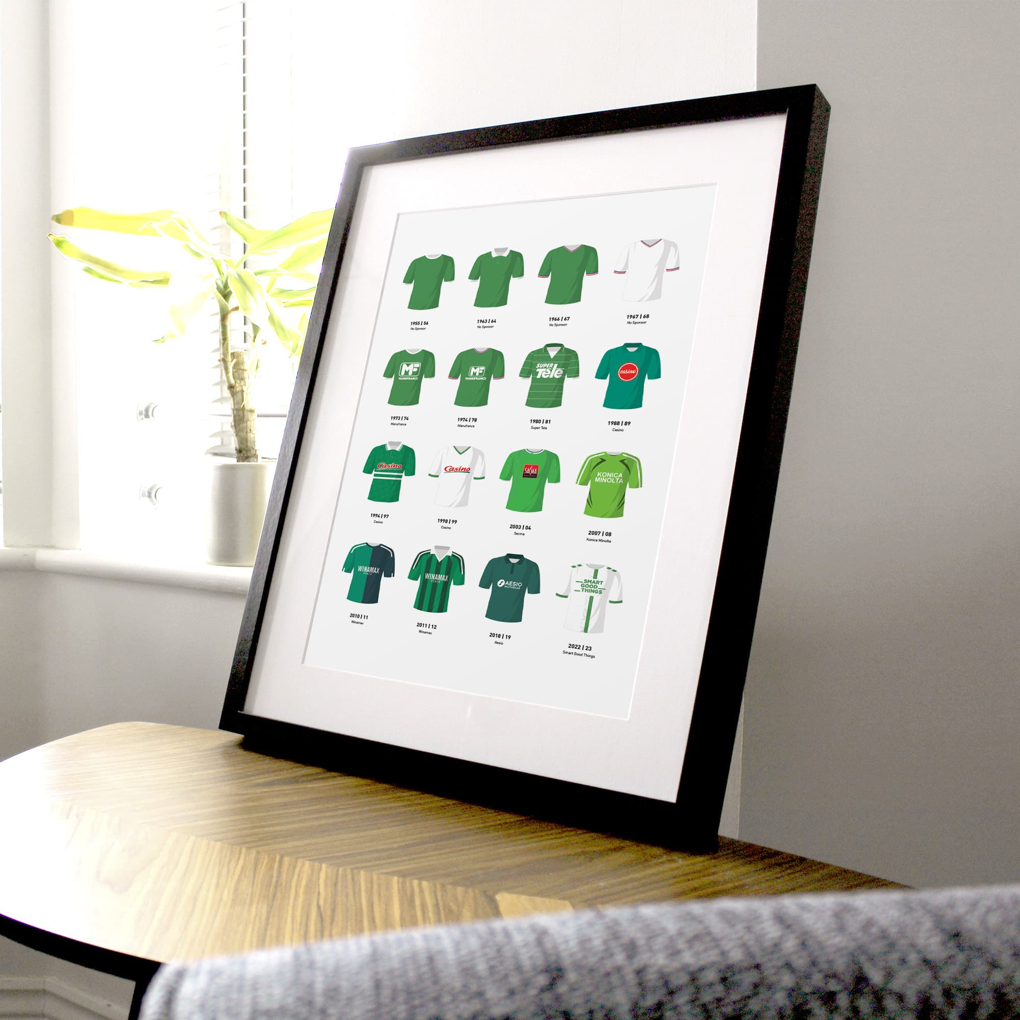 St Etienne Classic Kits Football Team Print Good Team On Paper