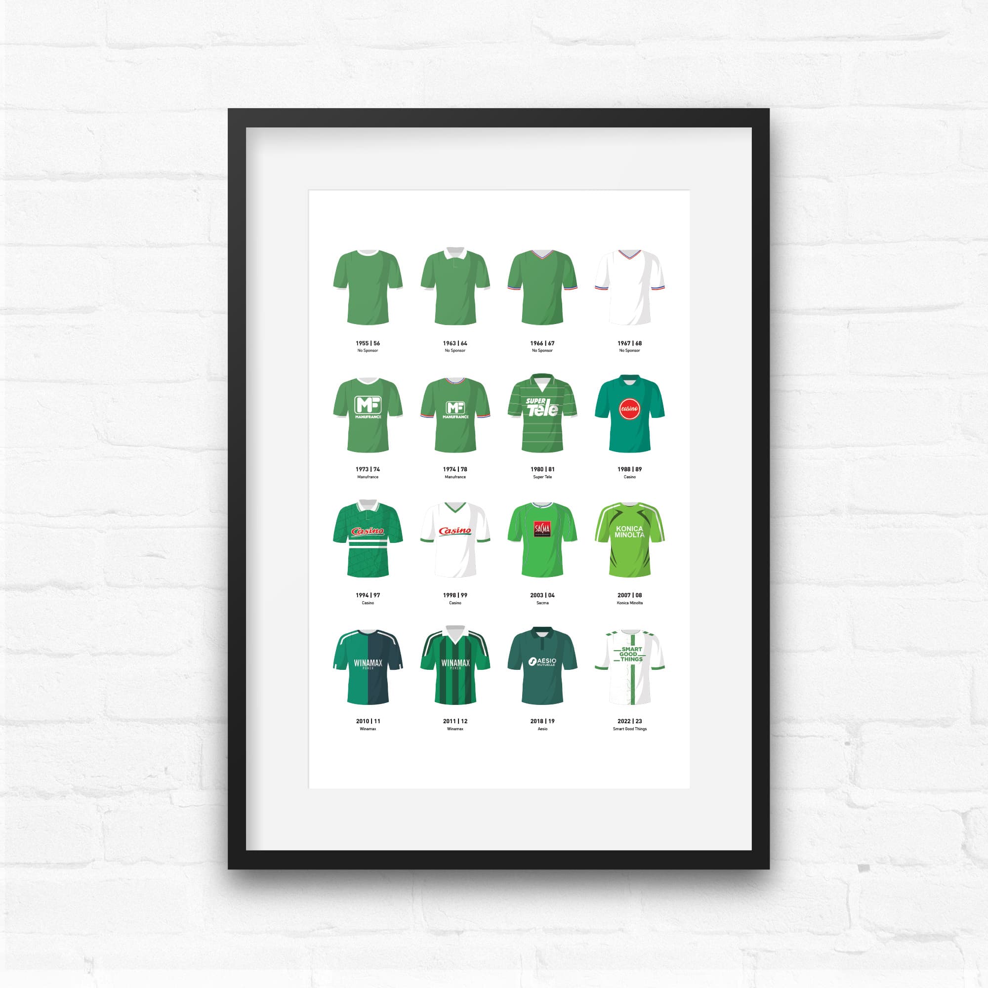 St Etienne Classic Kits Football Team Print Good Team On Paper