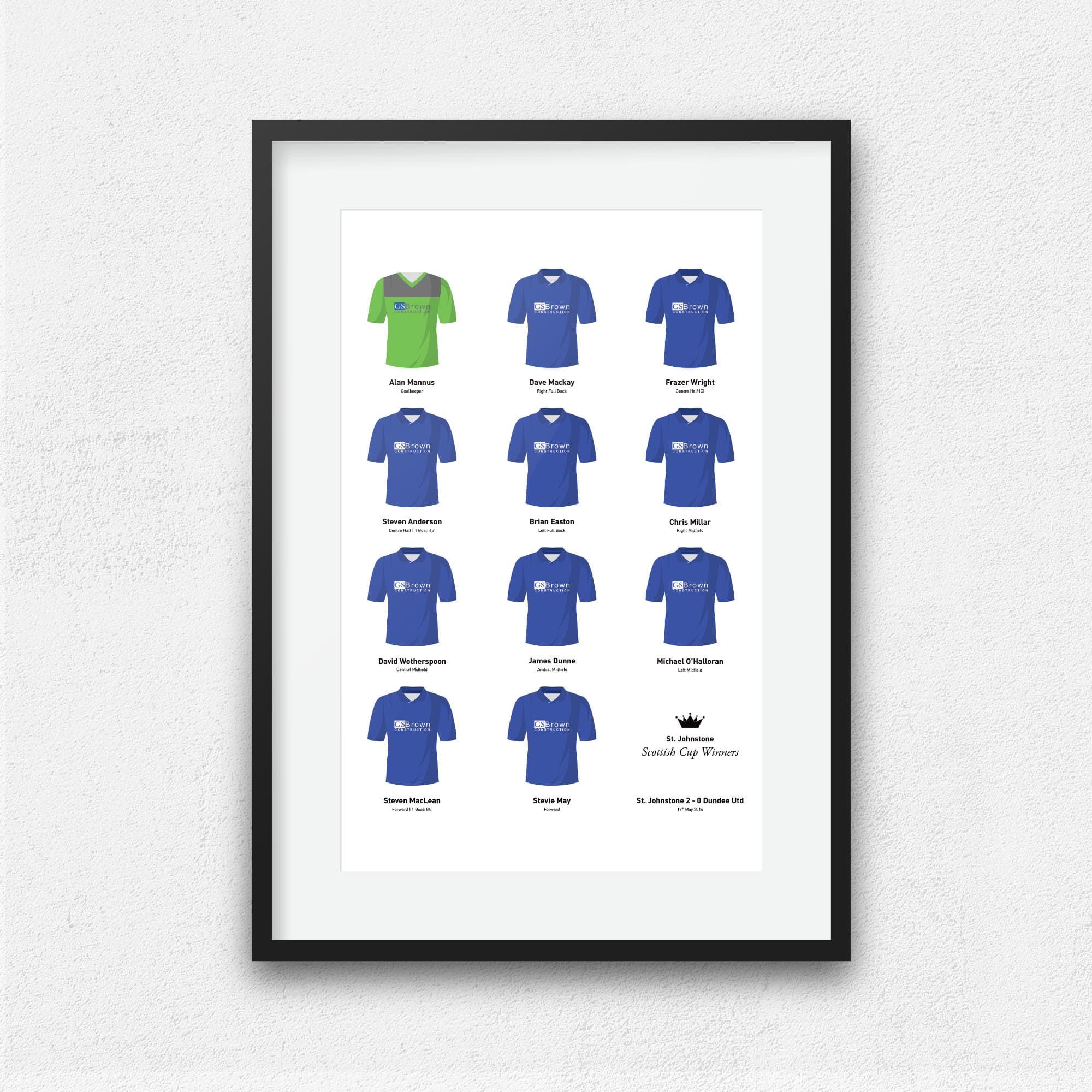 St Johnstone 2014 Scottish Cup Winners Football Team Print Good Team On Paper