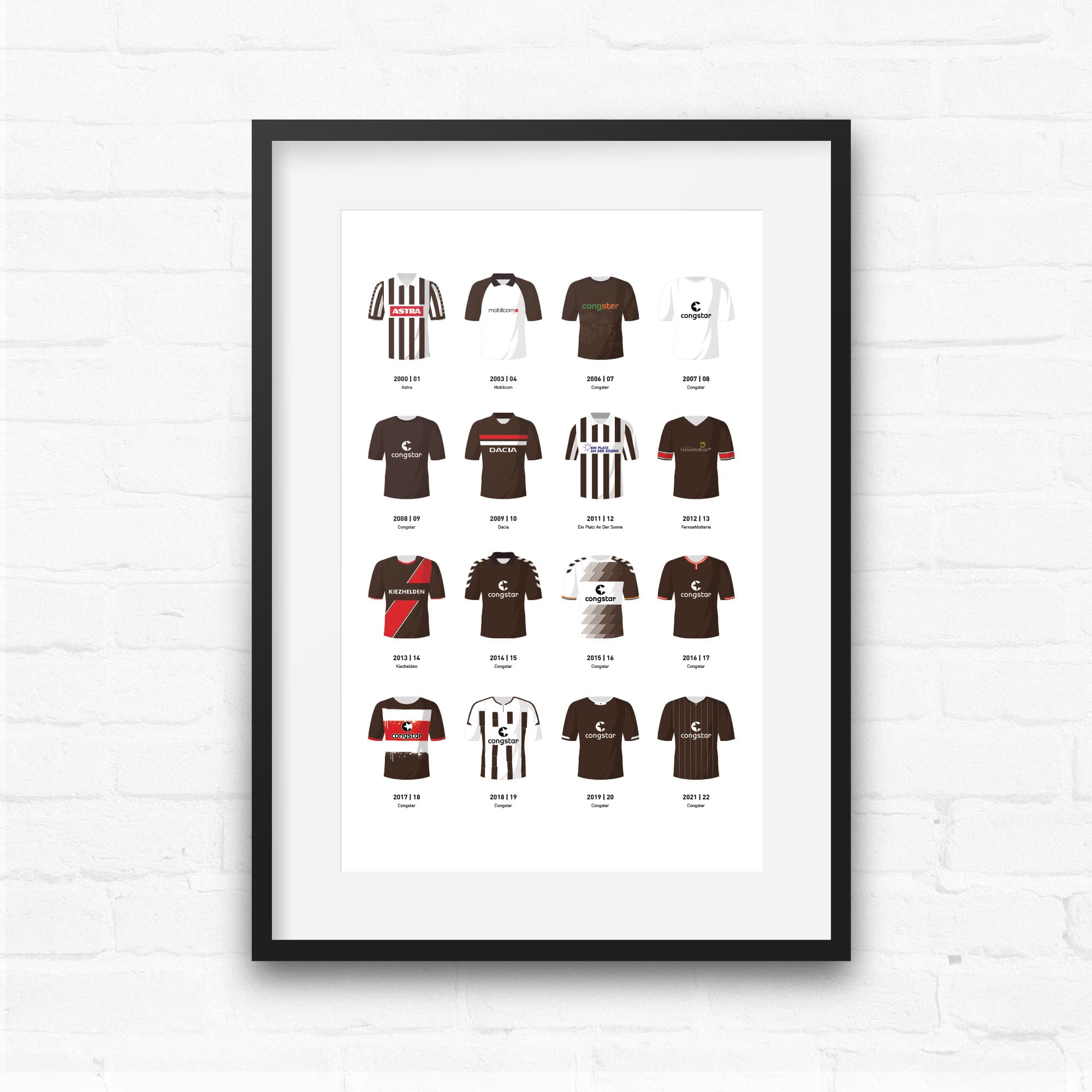 St Pauli Classic Kits Football Team Print Good Team On Paper