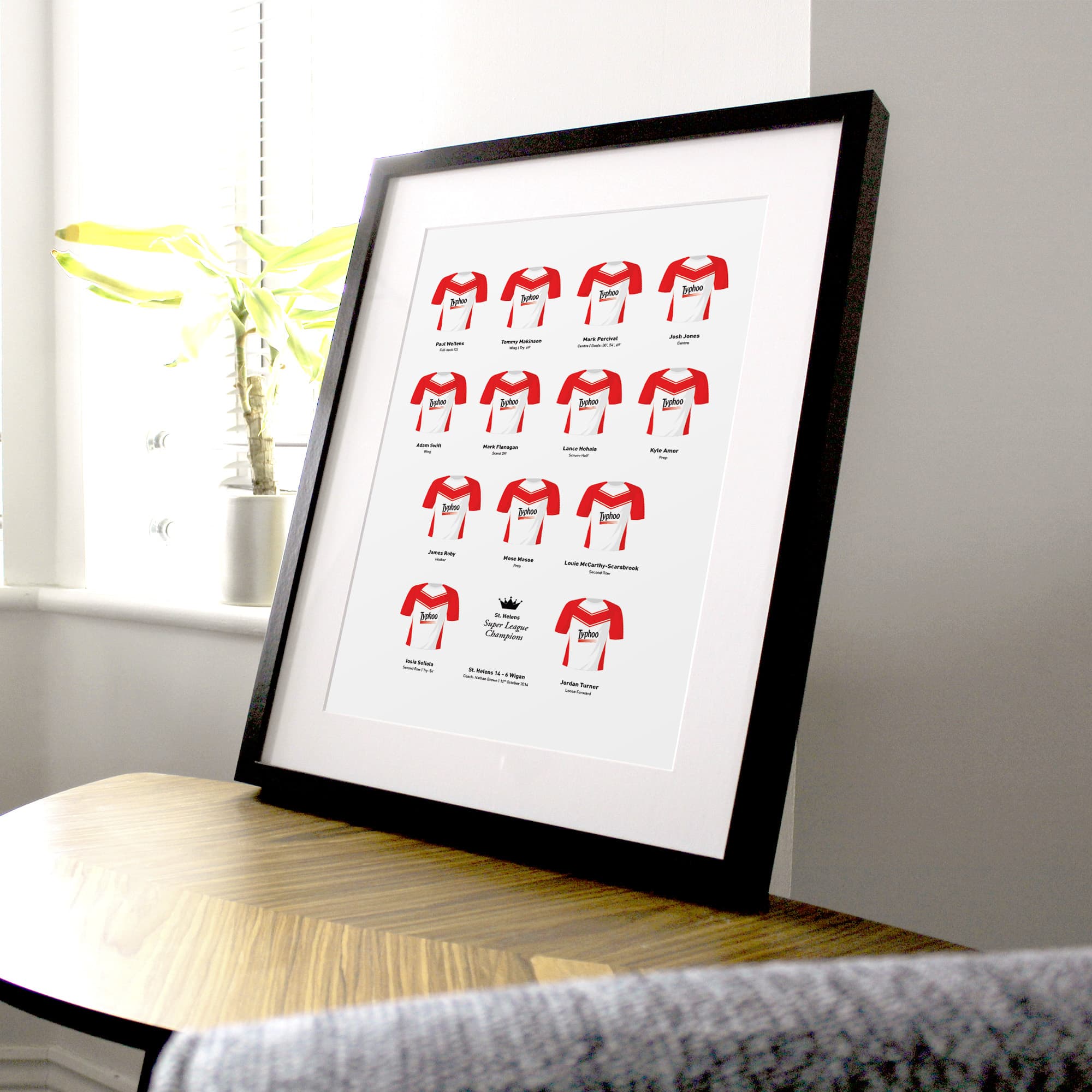 St Helens Rugby League 2014 Super League Champions Team Print