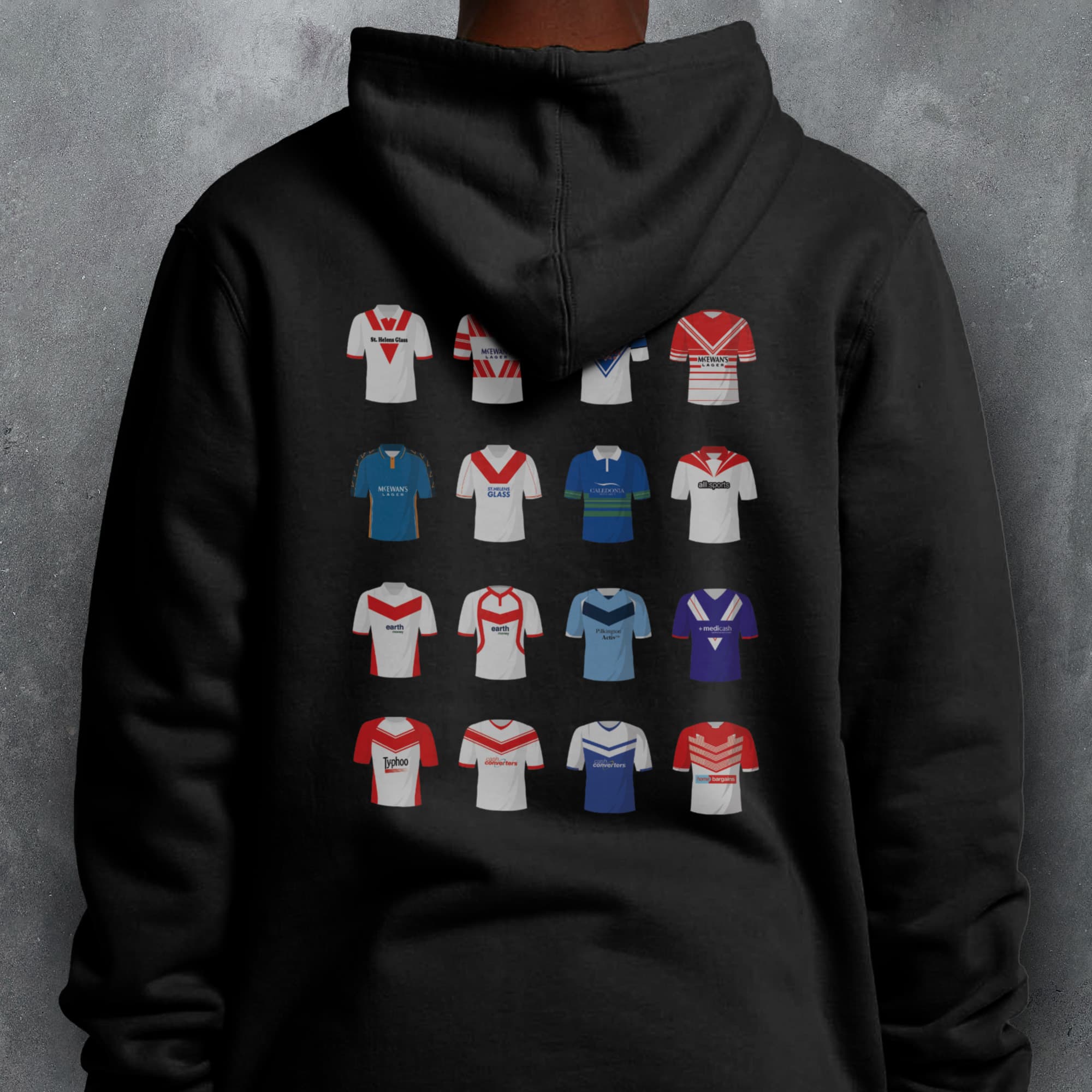 St Helens Rugby League Classic Kits Hoodie
