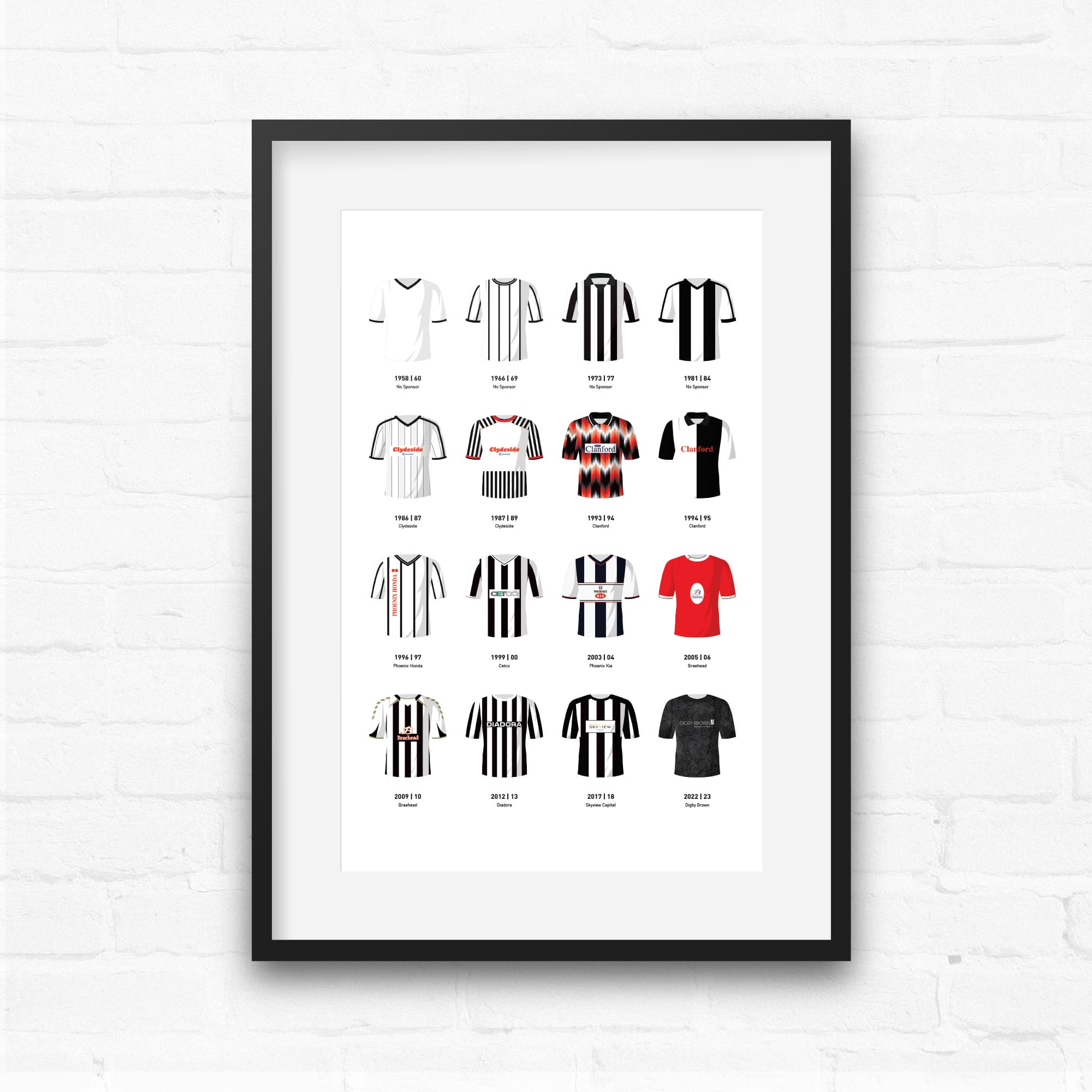 St Mirren Classic Kits Football Team Print