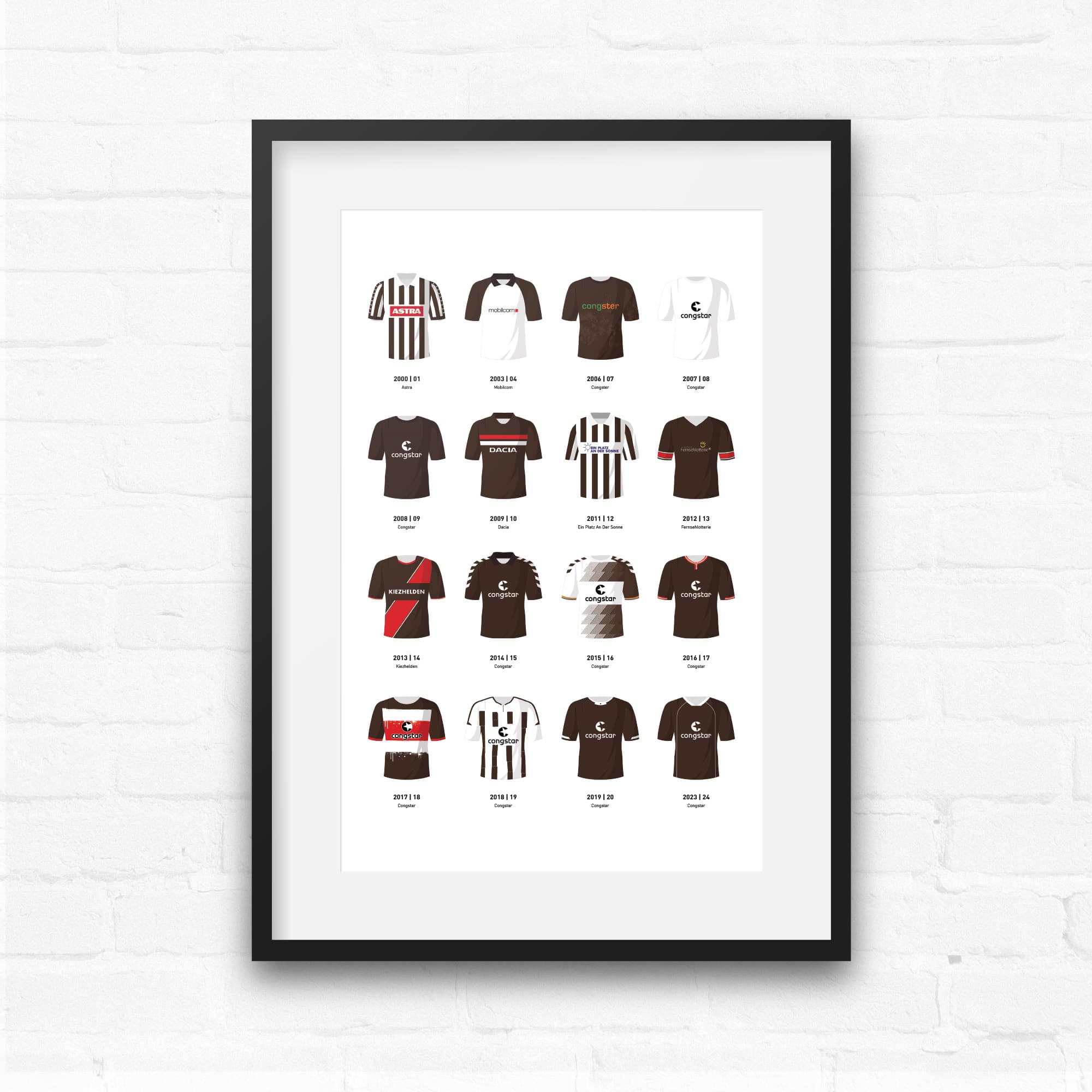 St Pauli Classic Kits Football Team Print