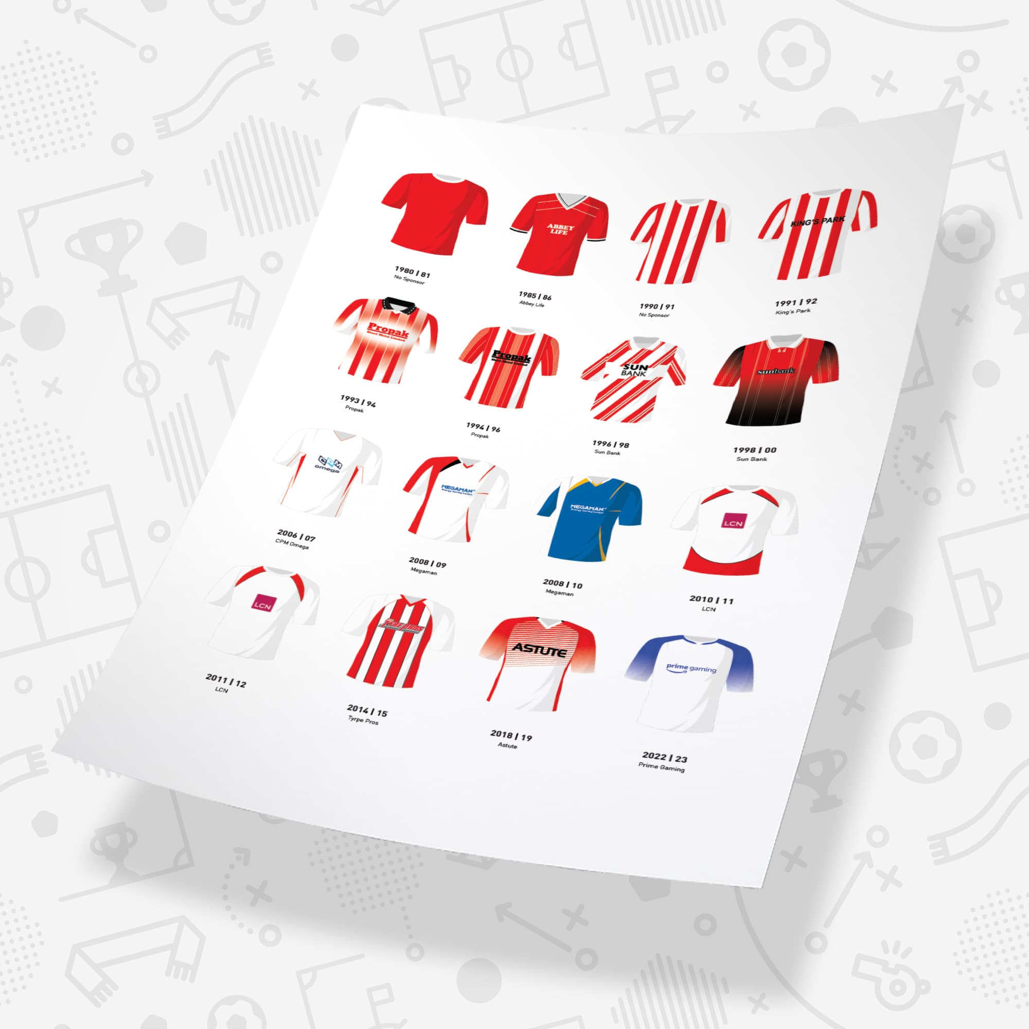 Stevenage Classic Kits Football Team Print Good Team On Paper