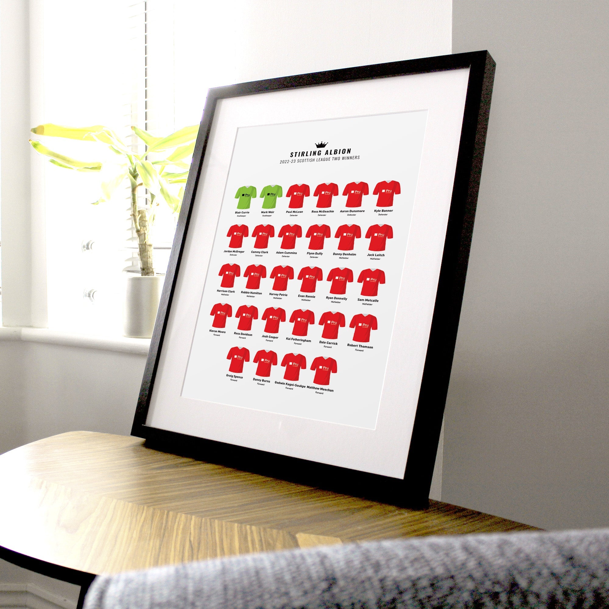 Stirling Albion 2023 League 2 Winners Football Team Print Good Team On Paper