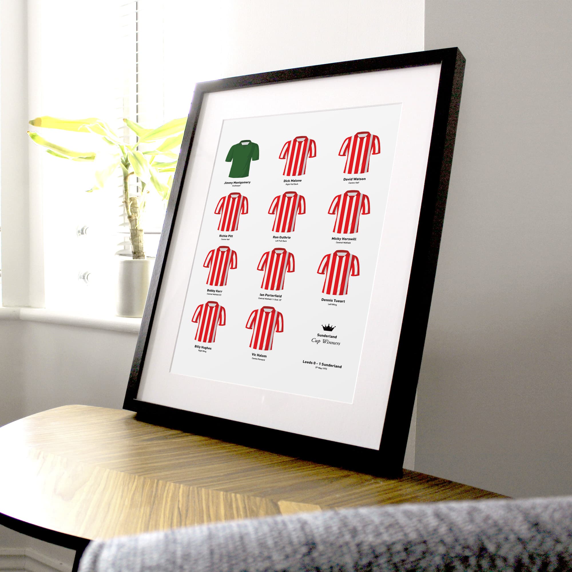 Sunderland 1973 Cup Winners Football Team Print Good Team On Paper