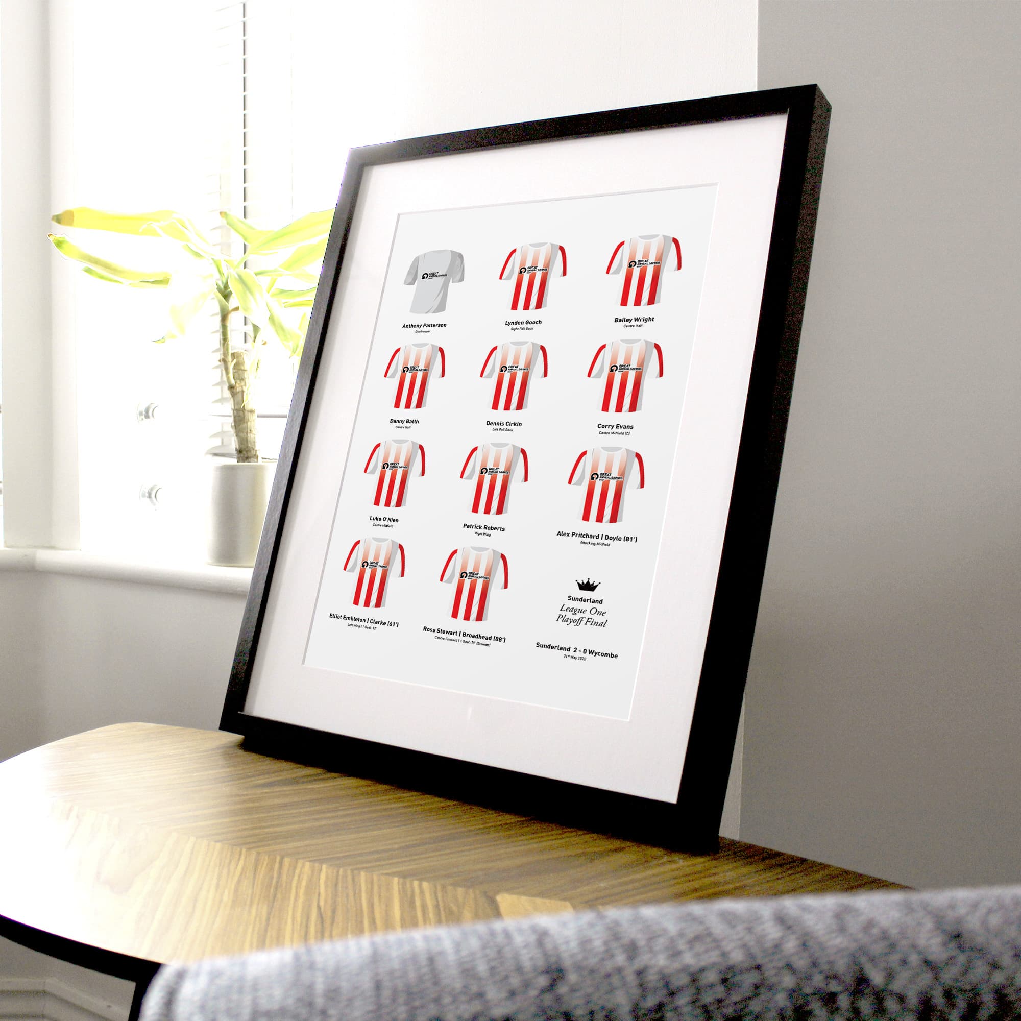 Sunderland 2022 League 1 Playoff Winners Football Team Print Good Team On Paper