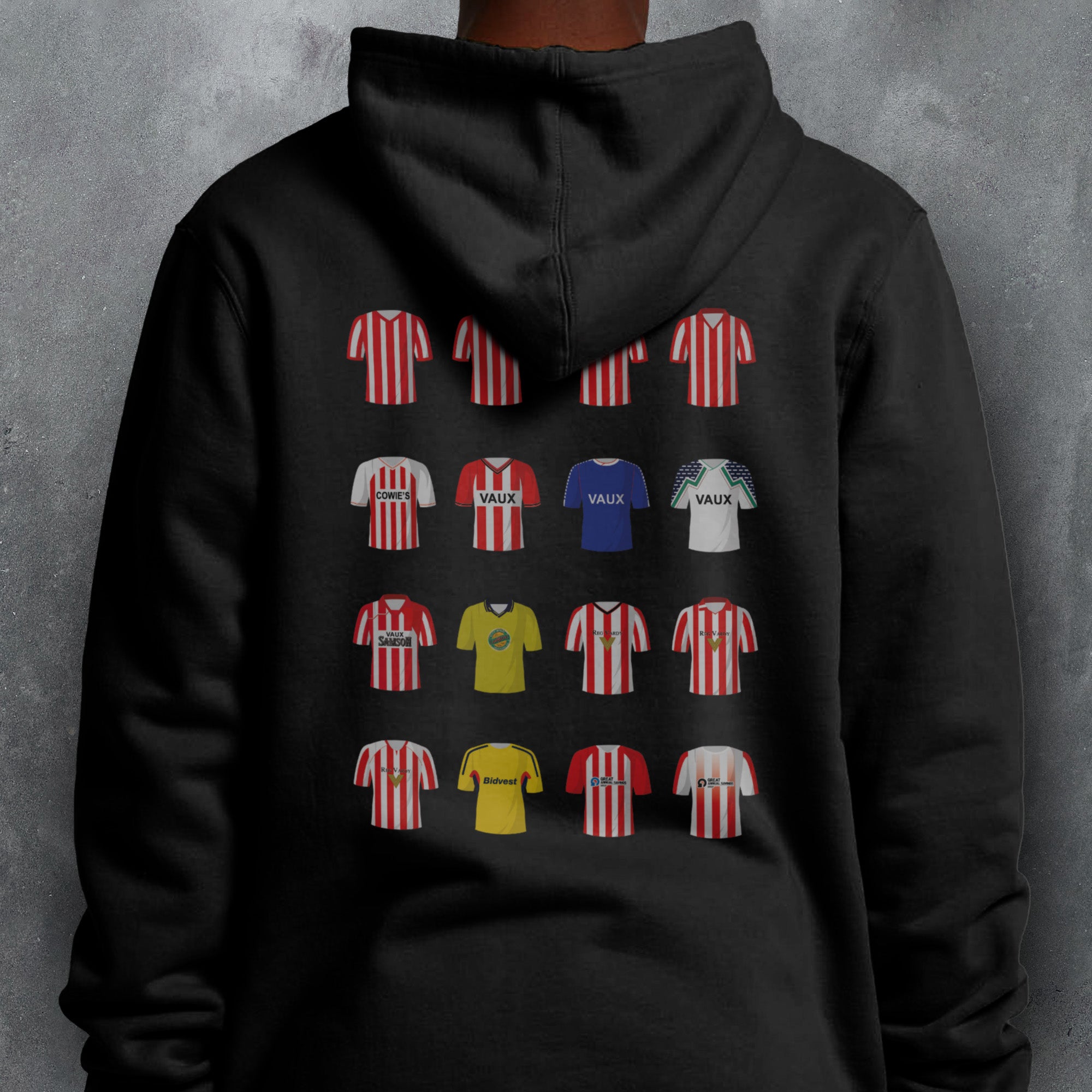 Sunderland Classic Kits Football Hoodie Good Team On Paper
