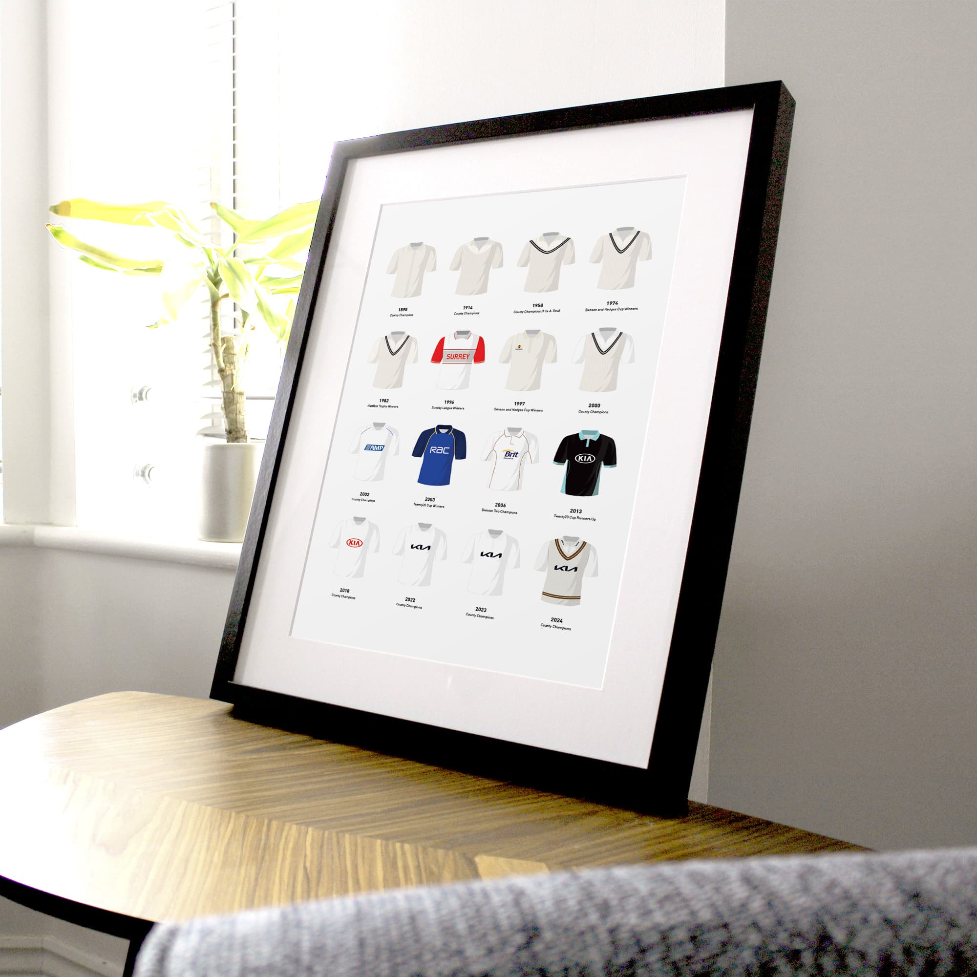 Surrey Cricket Classic Kits Cricket Team Print